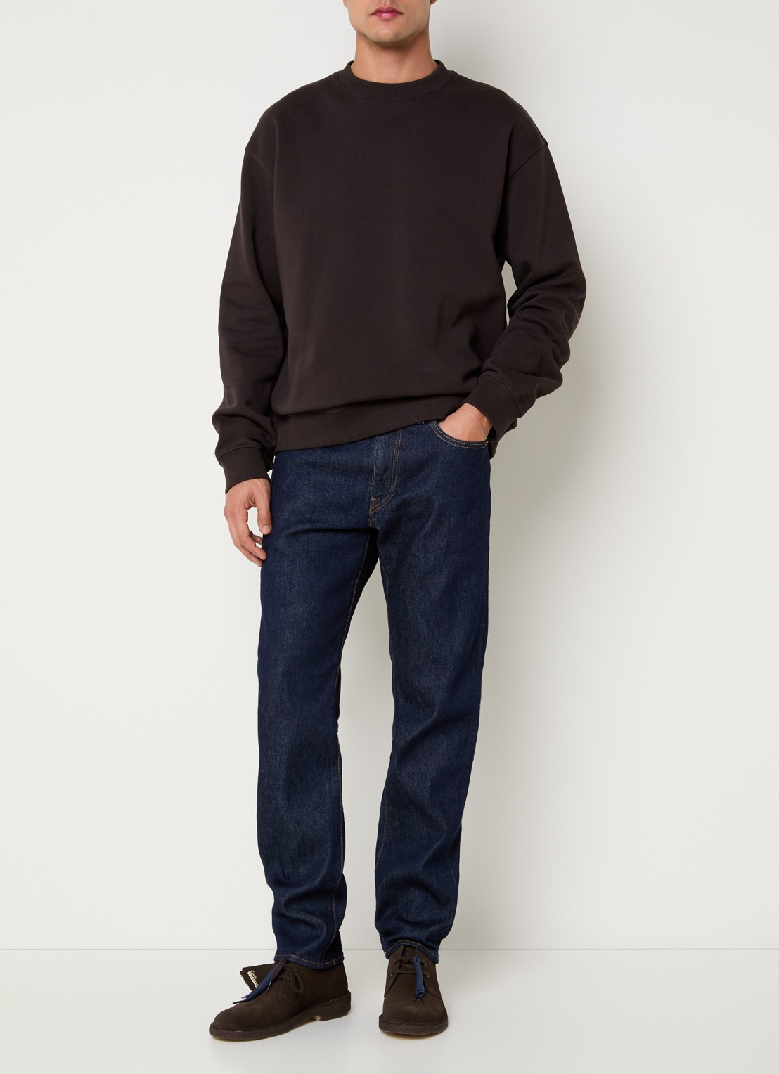 Levi's 502 slim fit jeans met donkere wassing - voorkant 5 indigo