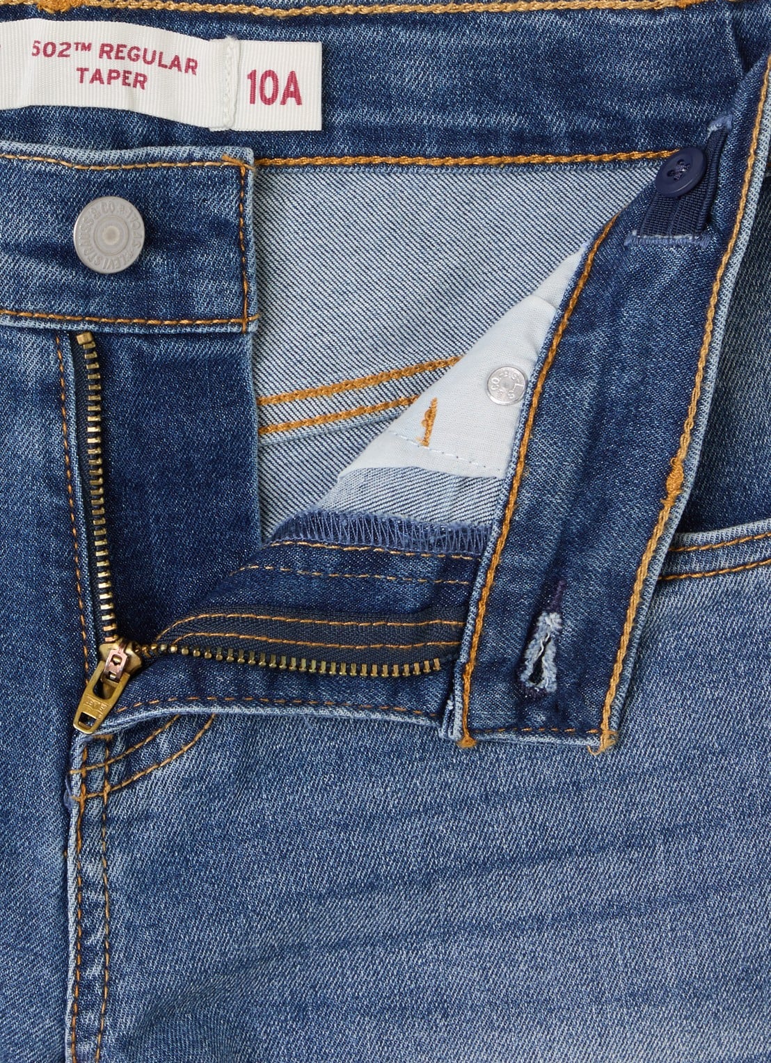 Levi's 502 slim fit jeans met medium wassing - detail indigo