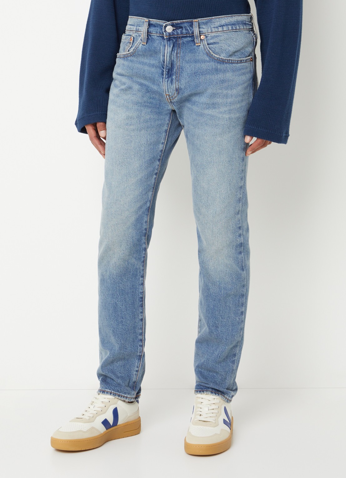 Levi's 502 slim fit jeans met medium wassing - detail 4 indigo