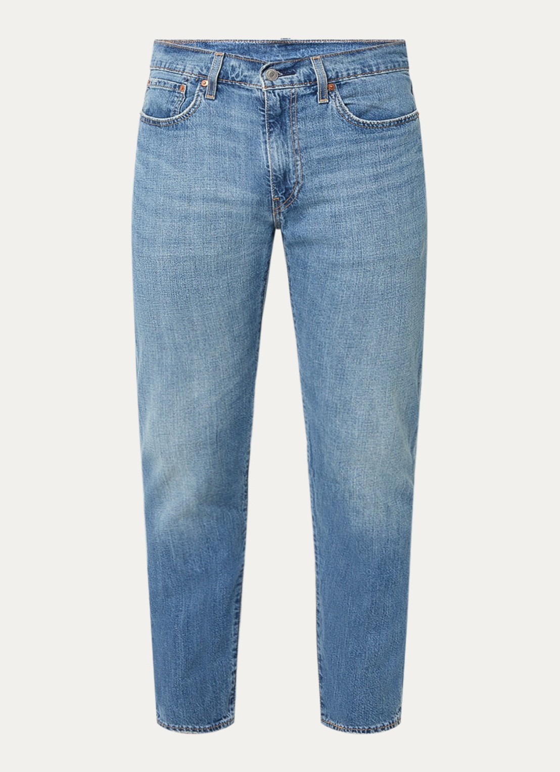 Levi's 502 tapered fit jeans in linnenblend met medium wassing - voorkant 3 indigo