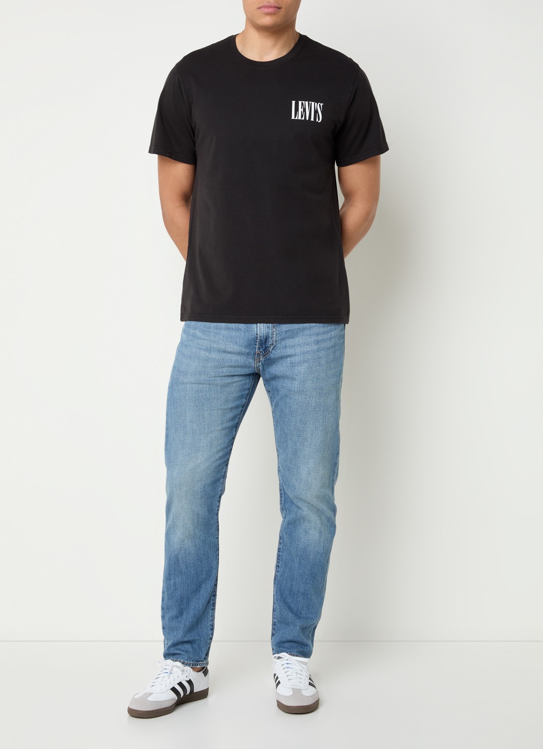 Levi's 502 tapered fit jeans in linnenblend met medium wassing - voorkant 4 indigo