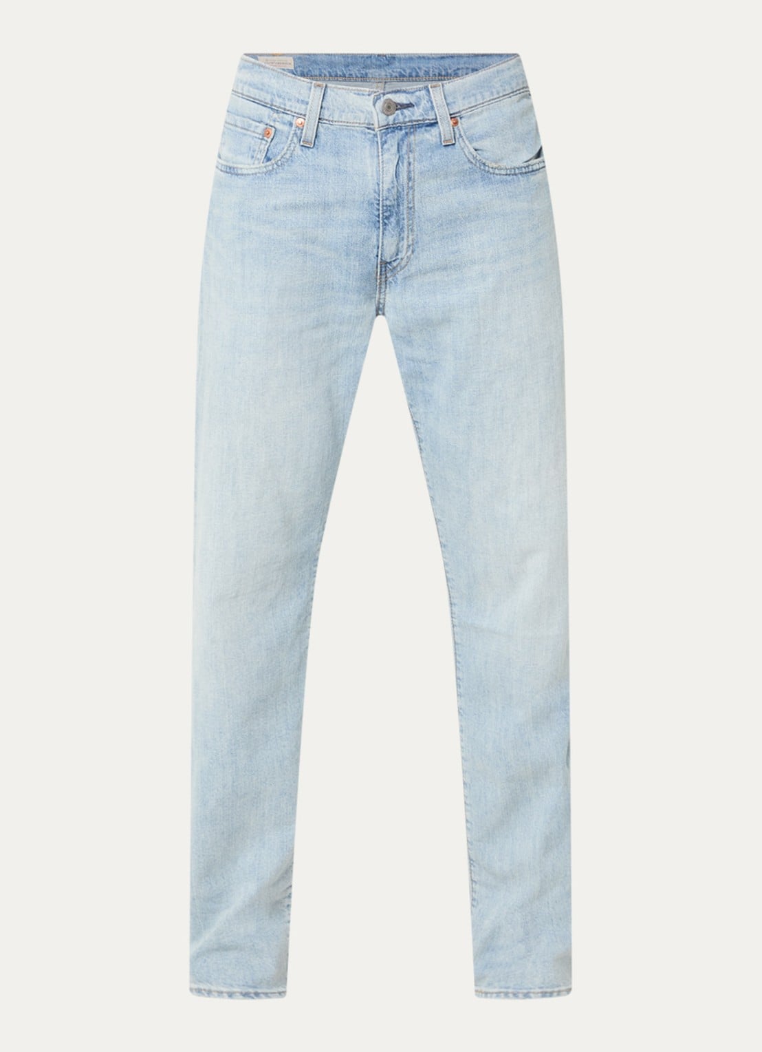 Levi's 502 tapered jeans in linnenblend met lichte wassing - voorkant 3 indigo