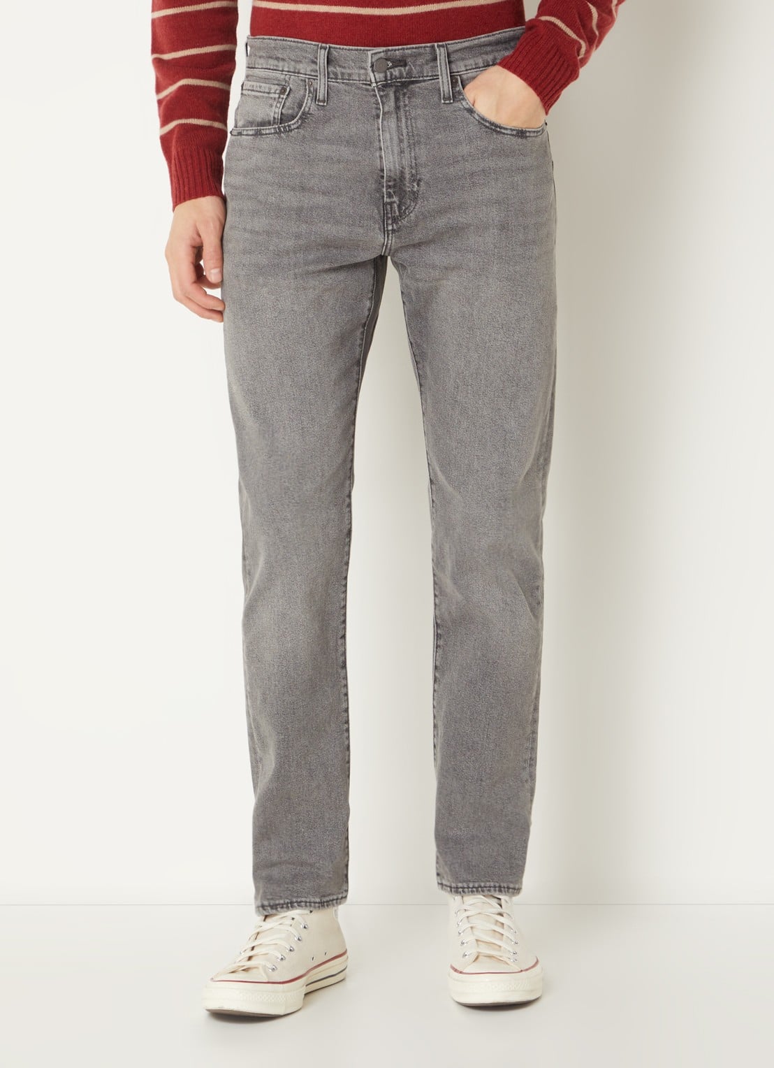 Levi's 502 tapered jeans met gekleurde wassing - detail 4 grijs