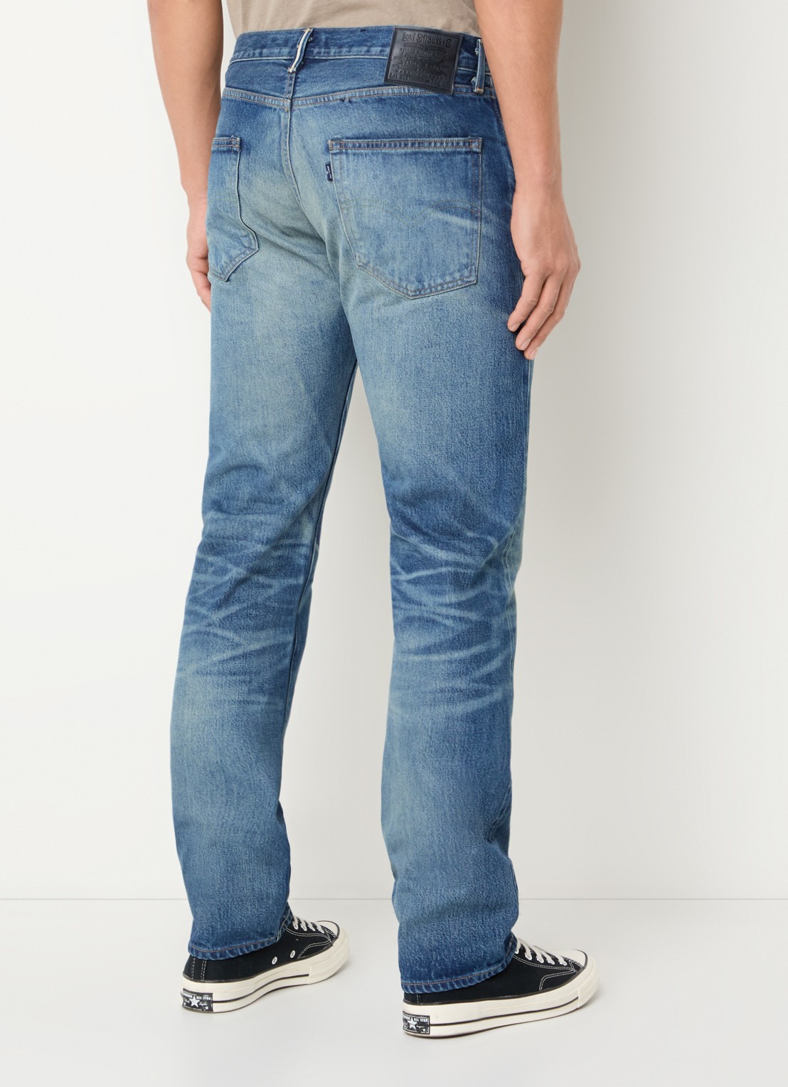 Levi's 505 slim fit jeans met medium wassing - achterkant 3 indigo