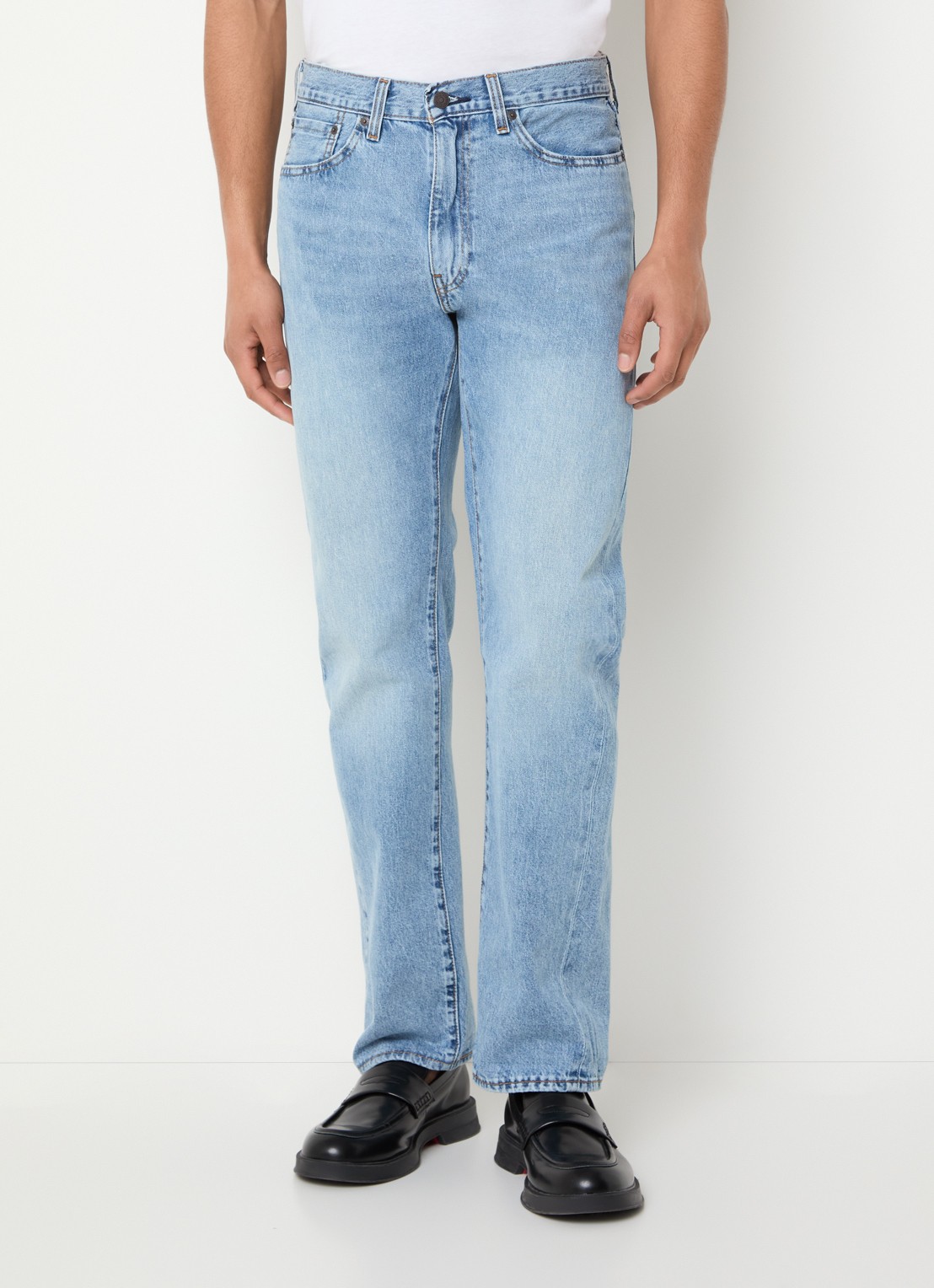 Levi's 505 straight leg jeans met lichte wassing - detail 4 indigo