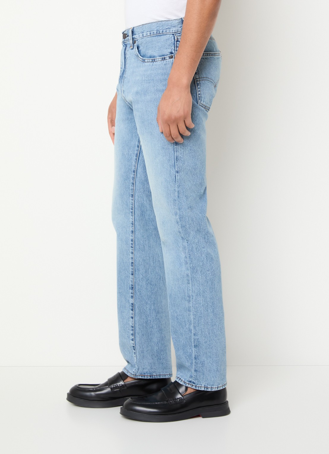 Levi's 505 straight leg jeans met lichte wassing - detail 5 indigo