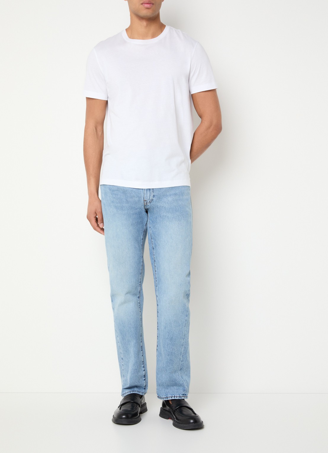 Levi's 505 straight leg jeans met lichte wassing - voorkant 3 indigo