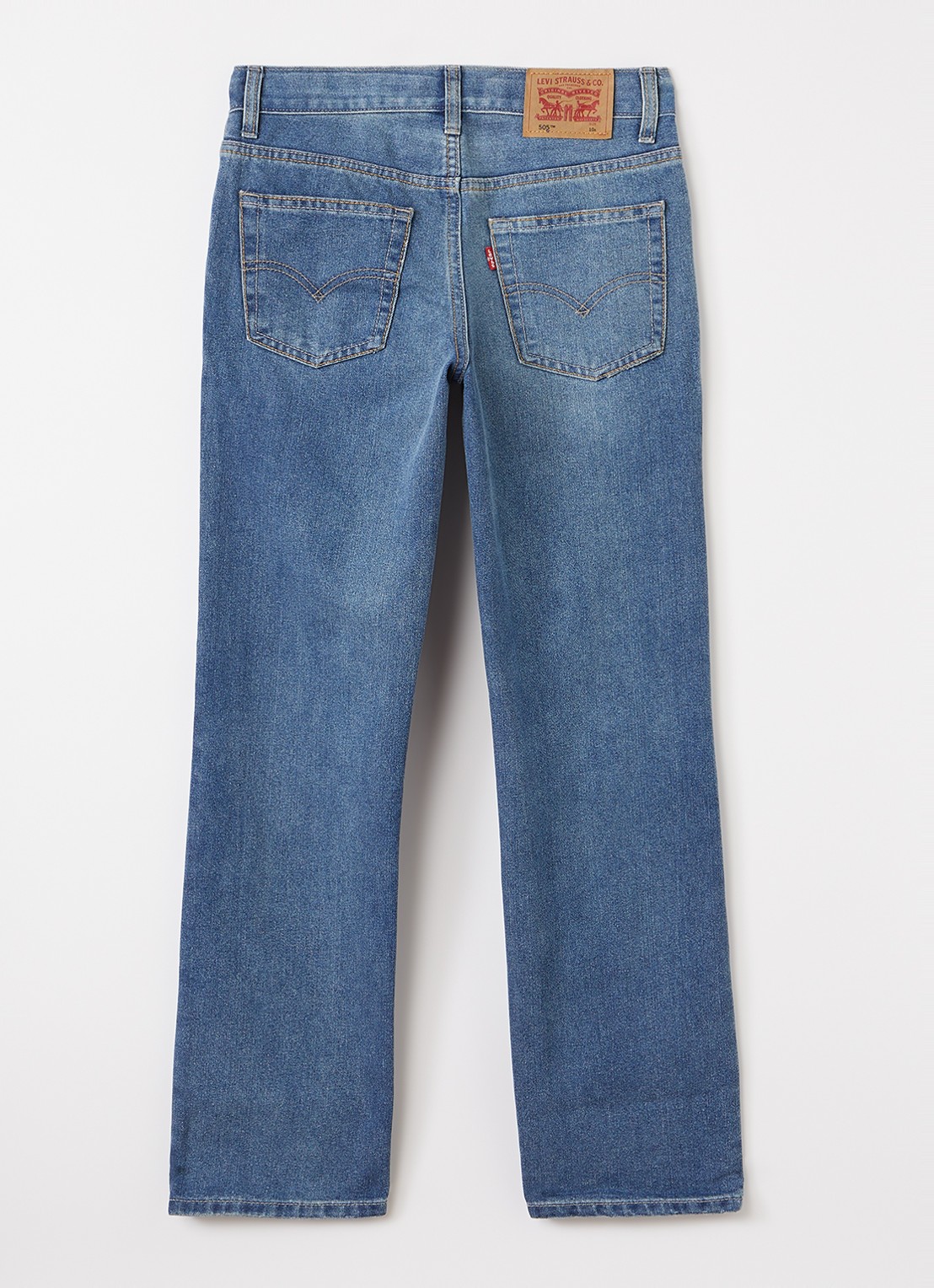 Levi's 505 straight leg jeans met medium wassing - voorkant 3 blauw