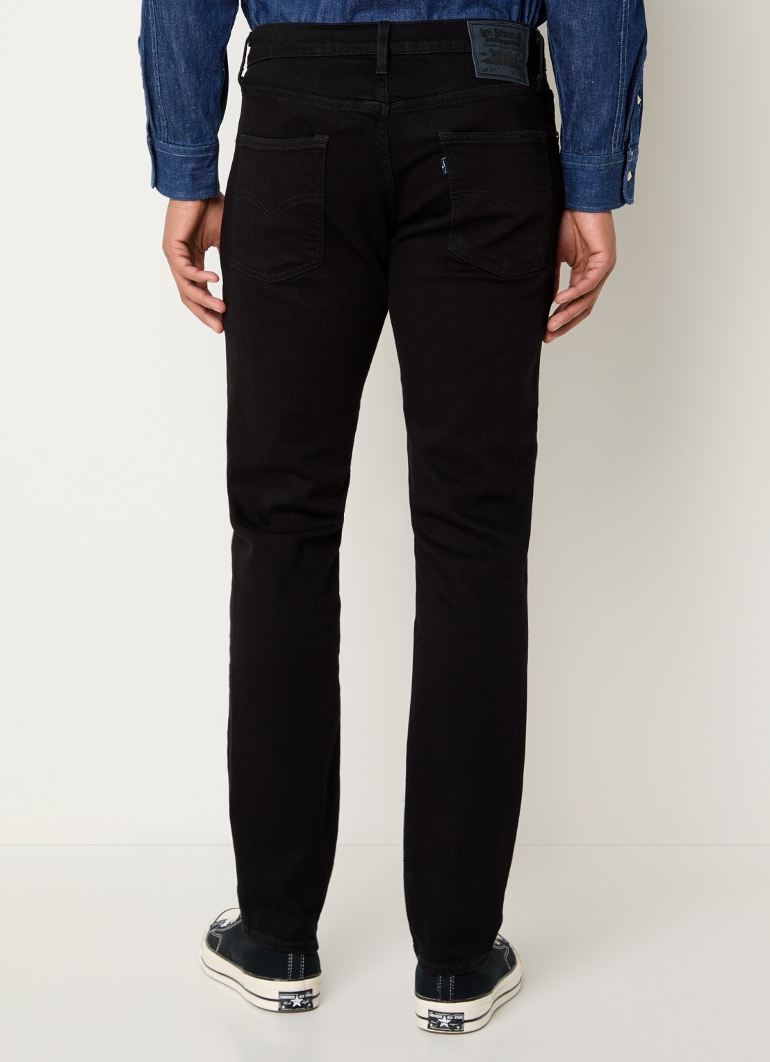 Levi's 511 slim fit jeans met gekleurde wassing - achterkant zwart
