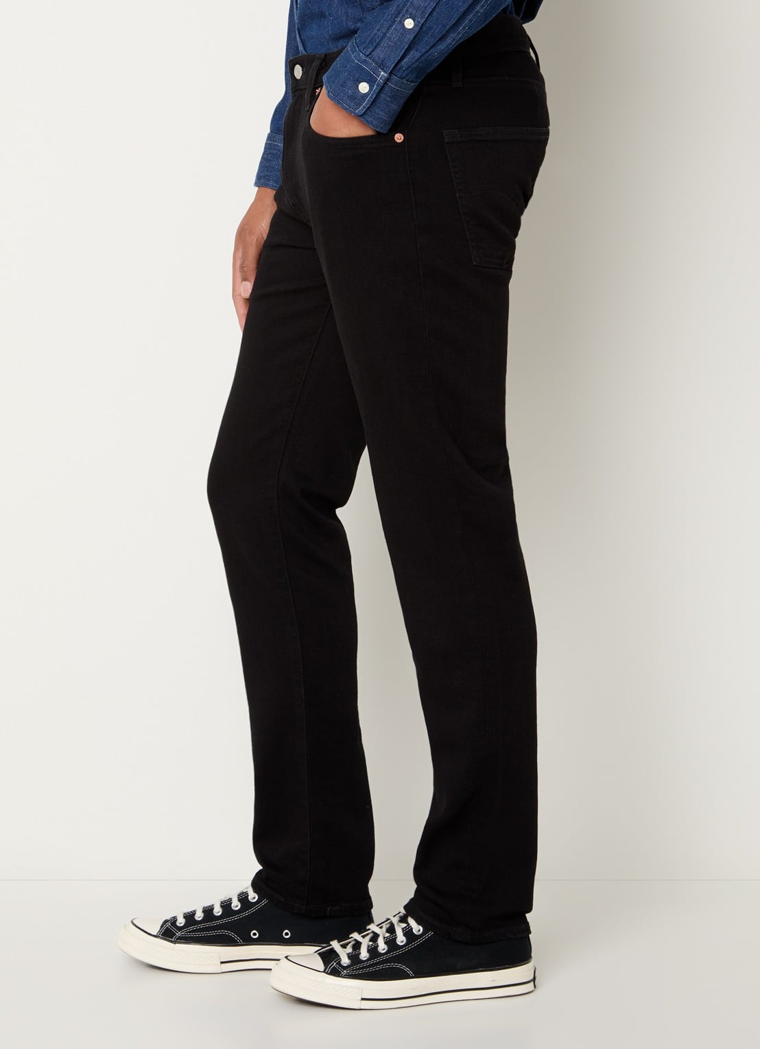 Levi's 511 slim fit jeans met gekleurde wassing - detail 3 zwart