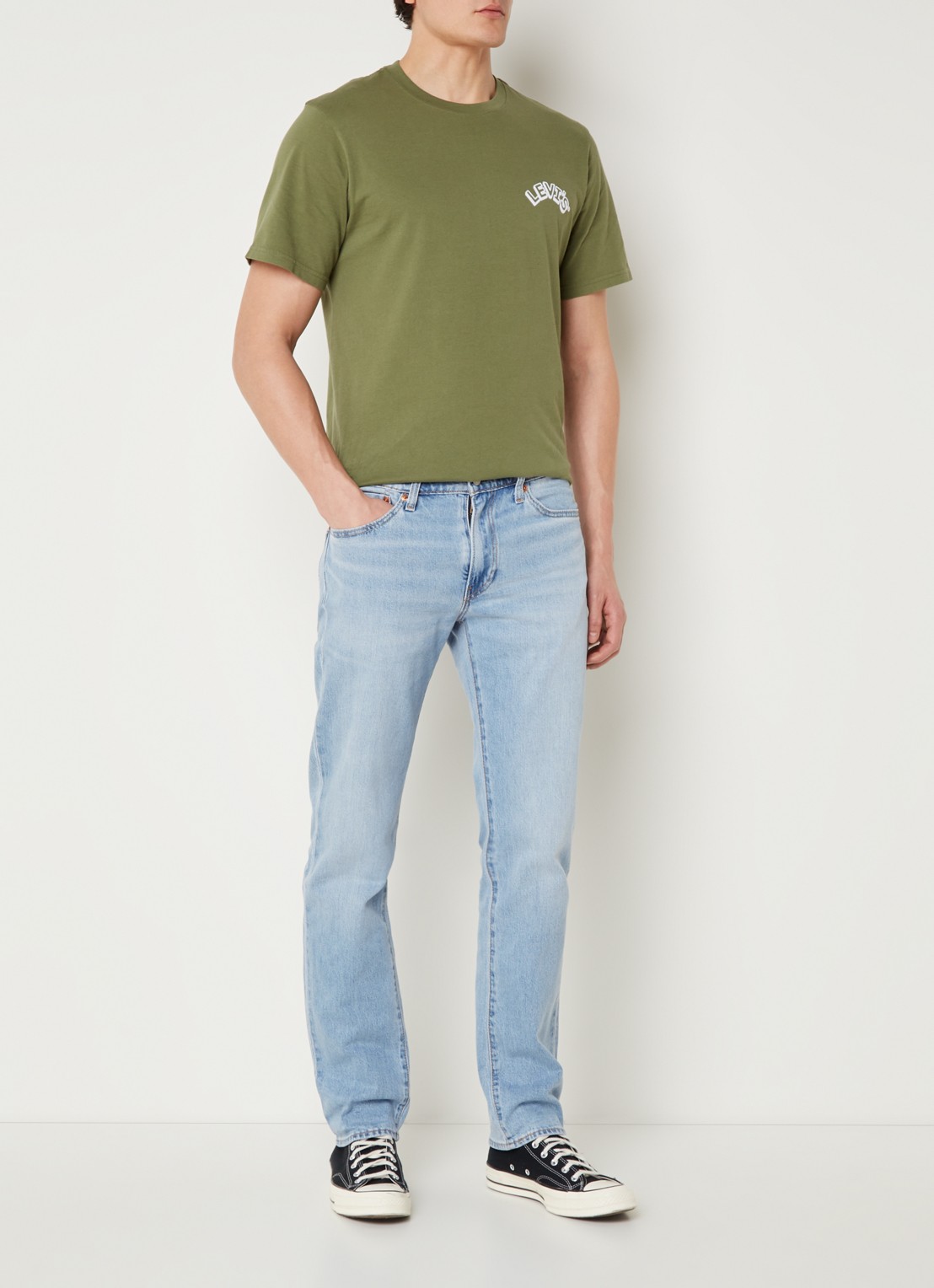 Levi's 511 Slim fit jeans met lichte wassing - voorkant 5 indigo