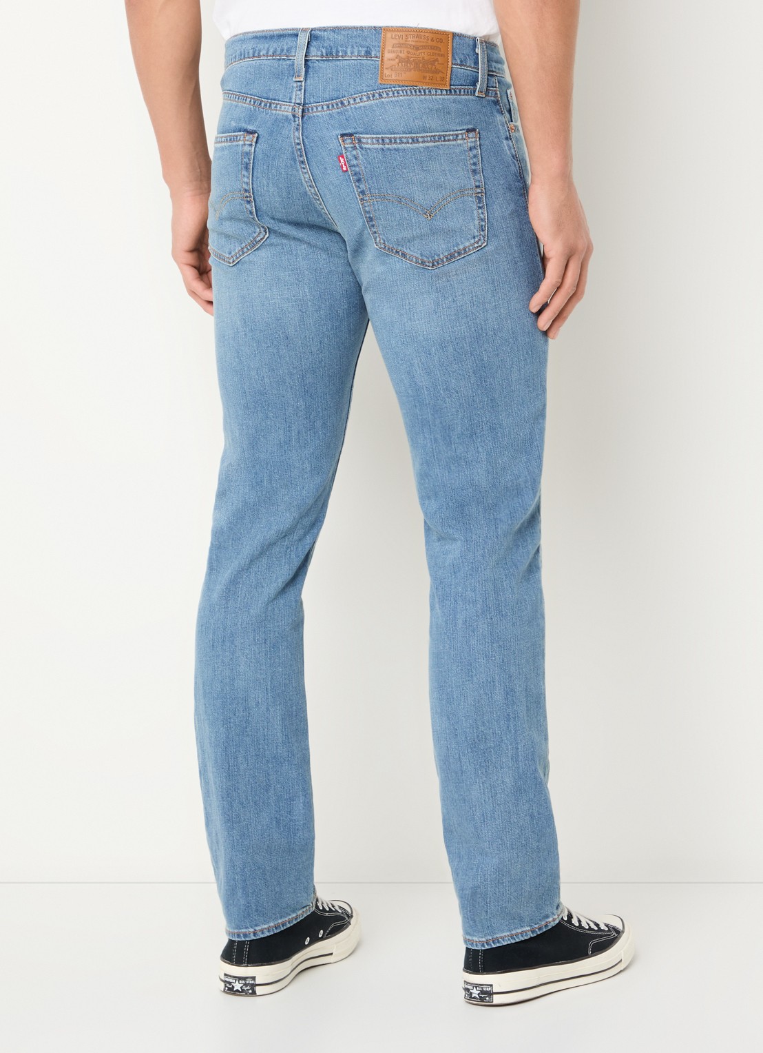 Levi's 511 slim fit jeans met lichte wassing - achterkant indigo