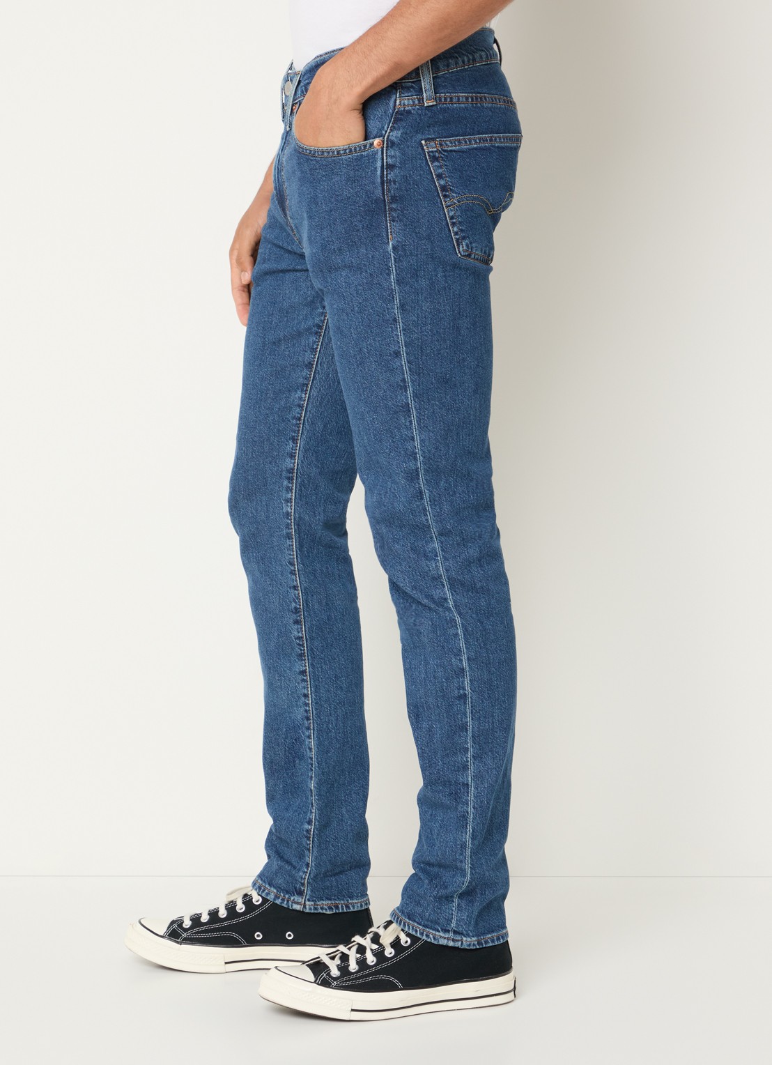 Levi's 511 slim fit jeans met medium wassing - detail 2 indigo