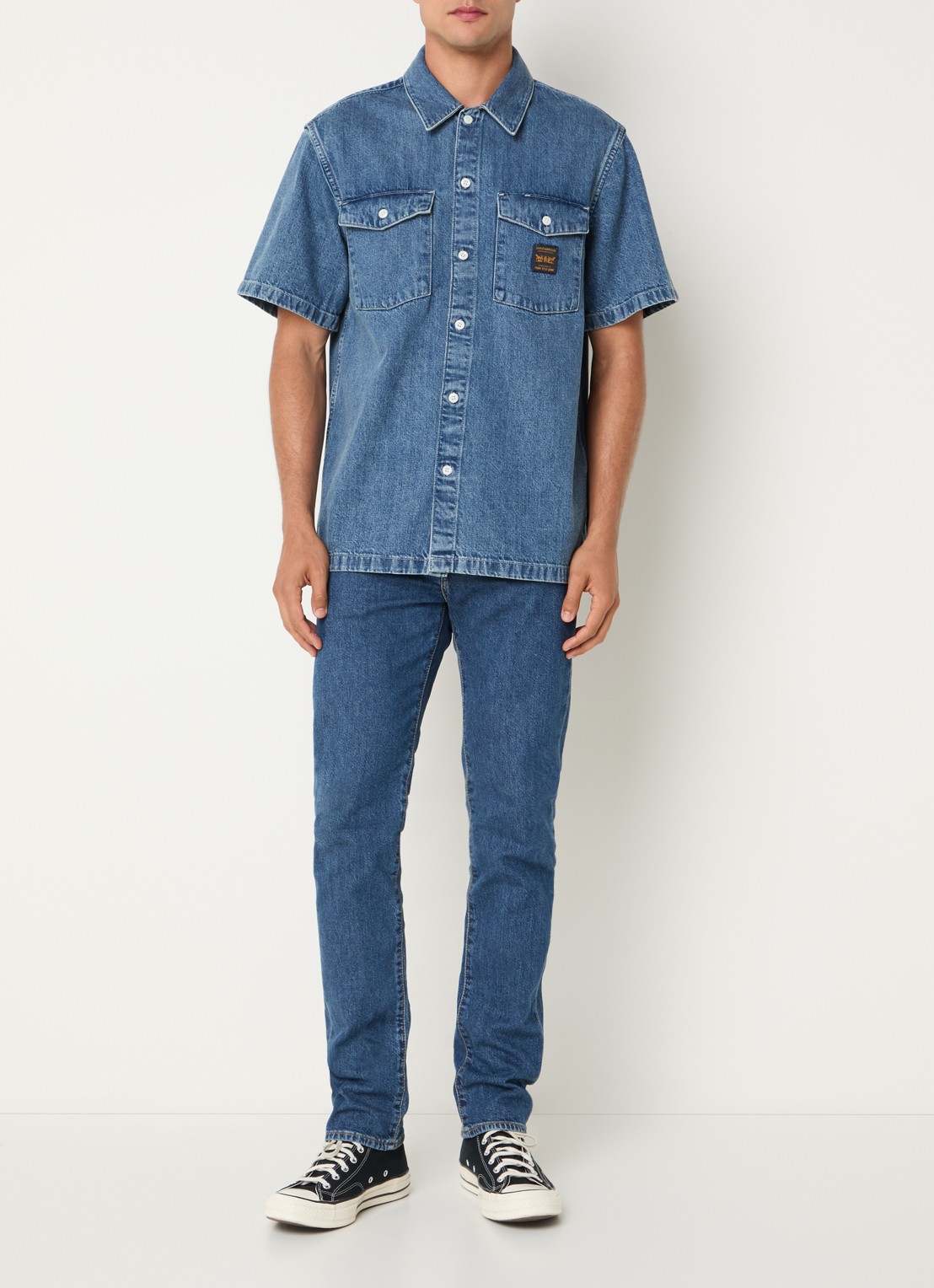 Levi's 511 slim fit jeans met medium wassing - voorkant 5 indigo