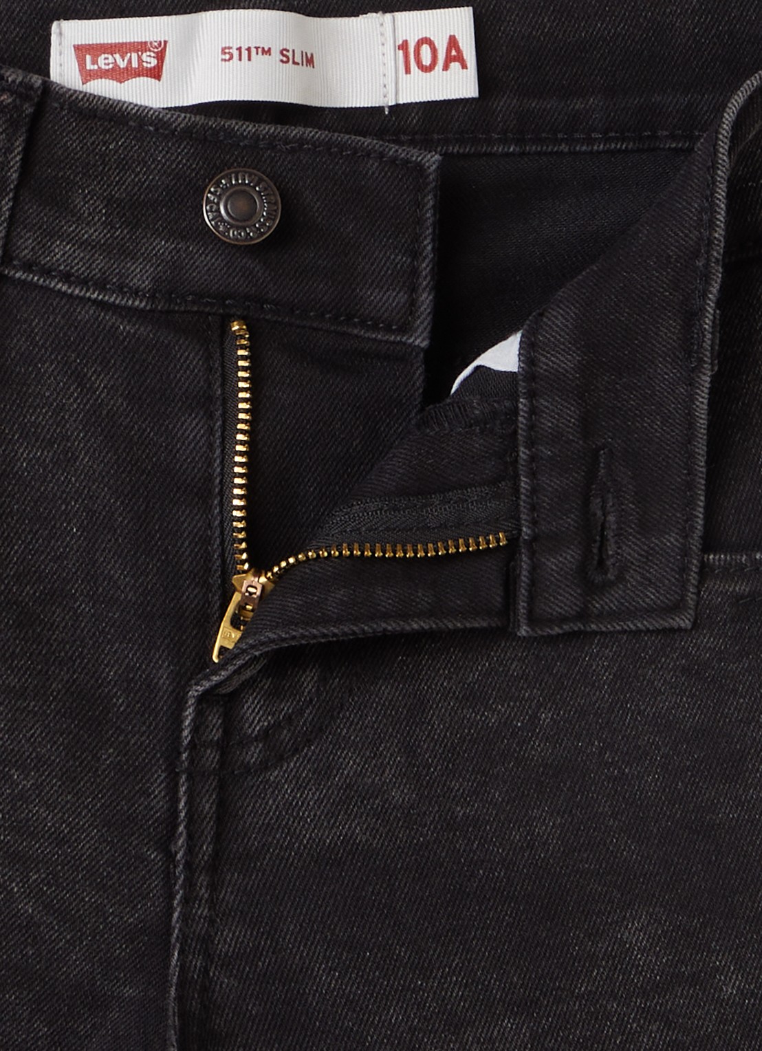Levi's 511 slim fit korte broek van denim - detail 3 zwart