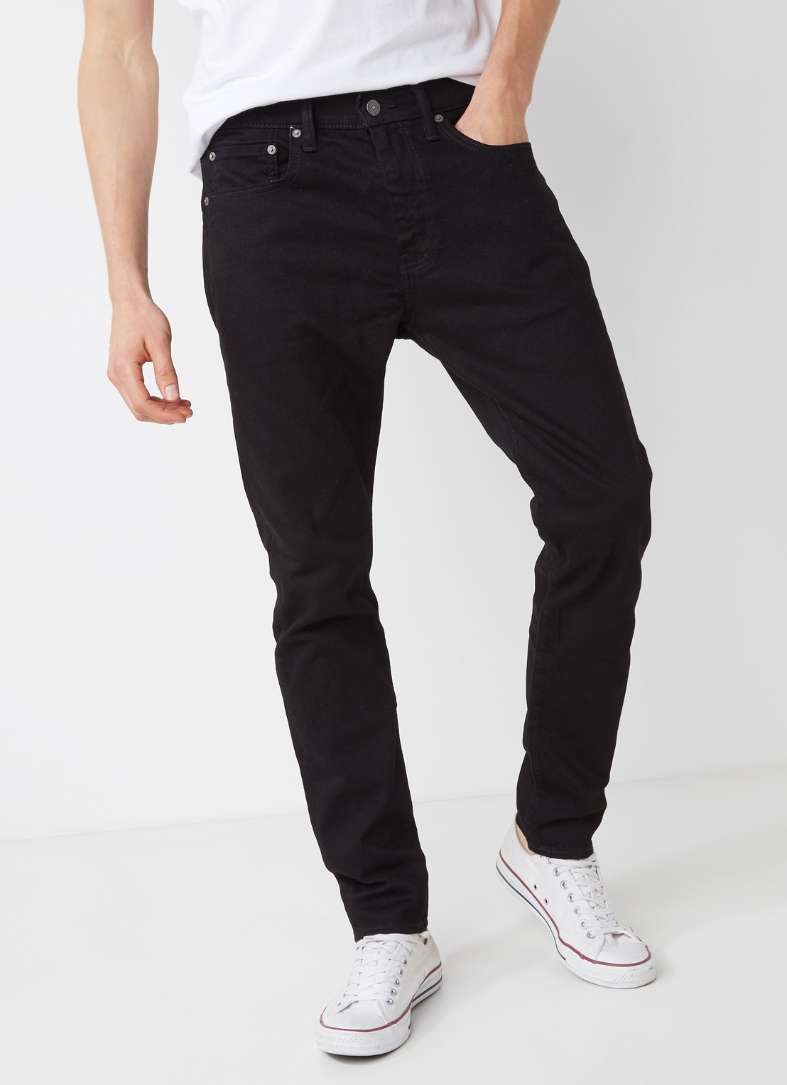 Levi's 512 high rise tapered jeans - detail 4 zwart