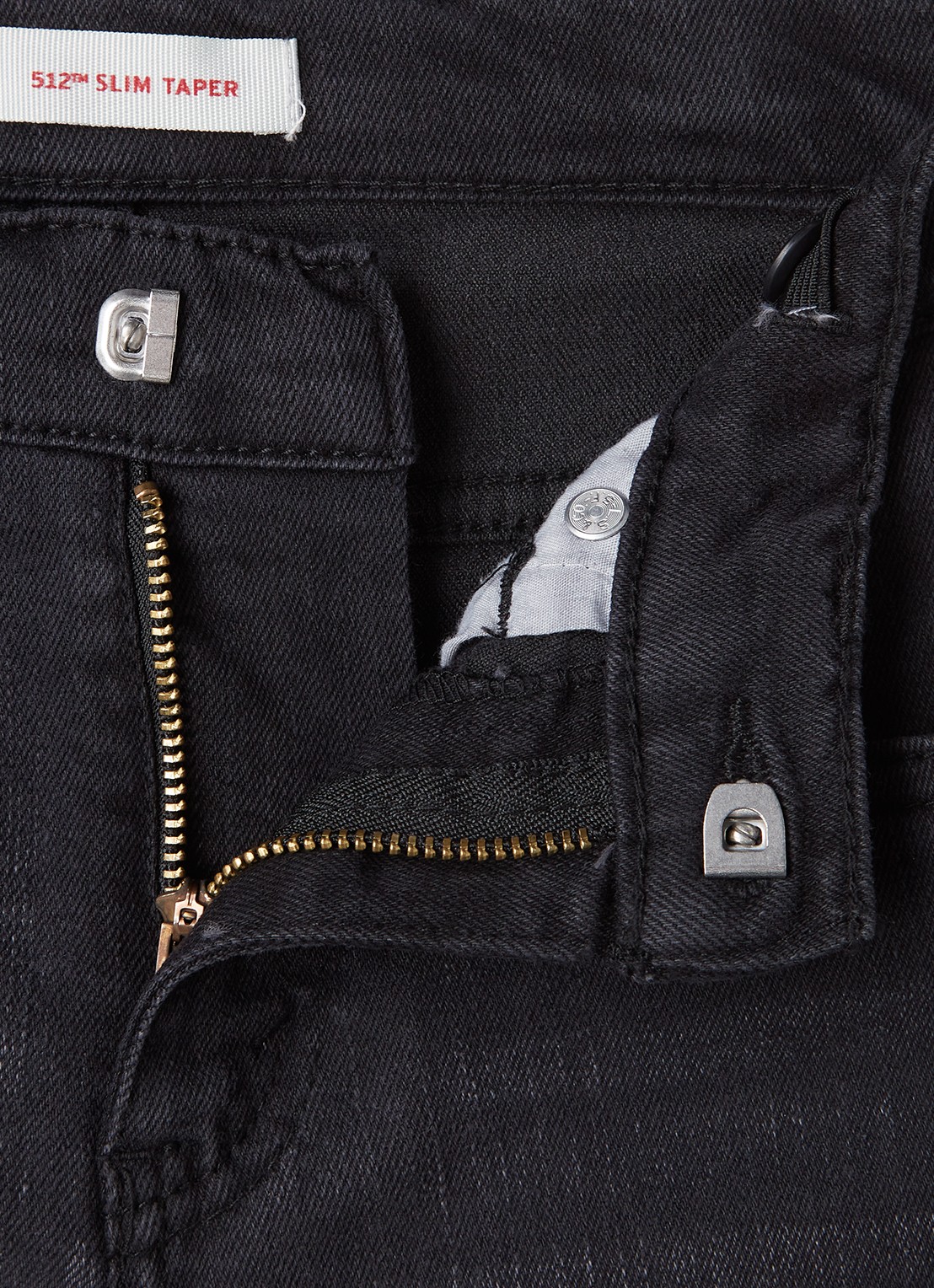 Levi's 512 slim fit jeans met gekleurde wassing en stretch - detail 3 donkergrijs