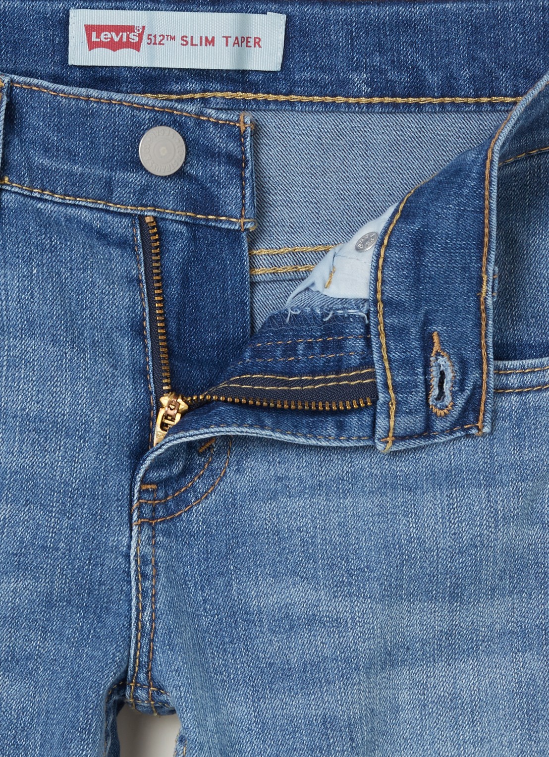 Levi's 512 slim fit jeans met gekleurde wassing en stretch - detail blauw