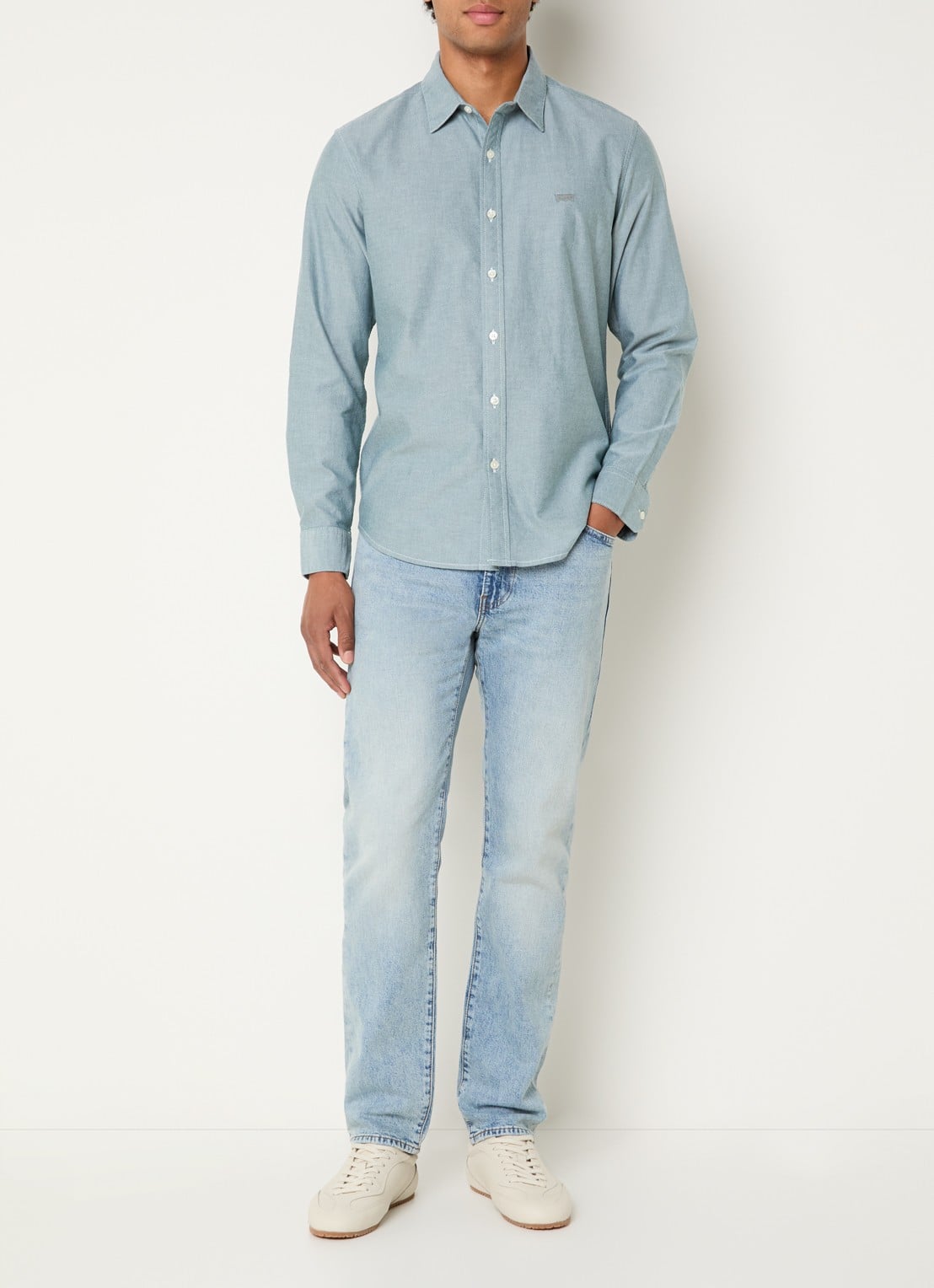 Levi's 518 slim fit jeans met lichte wassing - voorkant 5 indigo