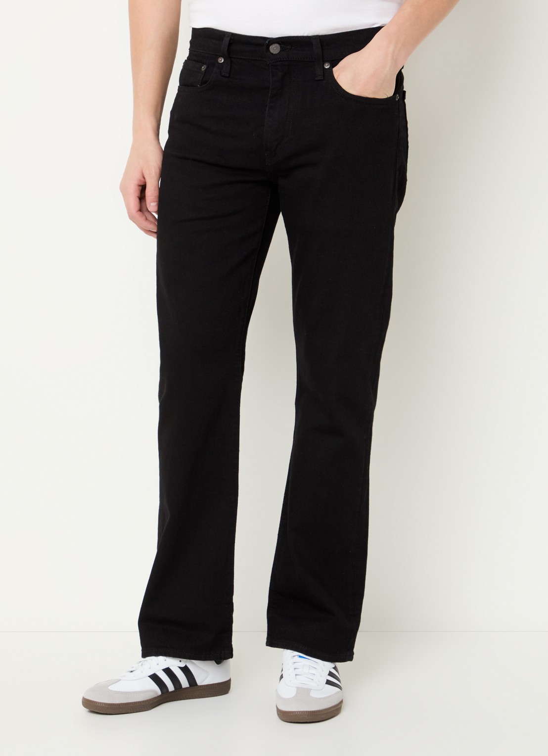 Levi's 527 Slim bootcut jeans met gekleurde wassing - detail zwart