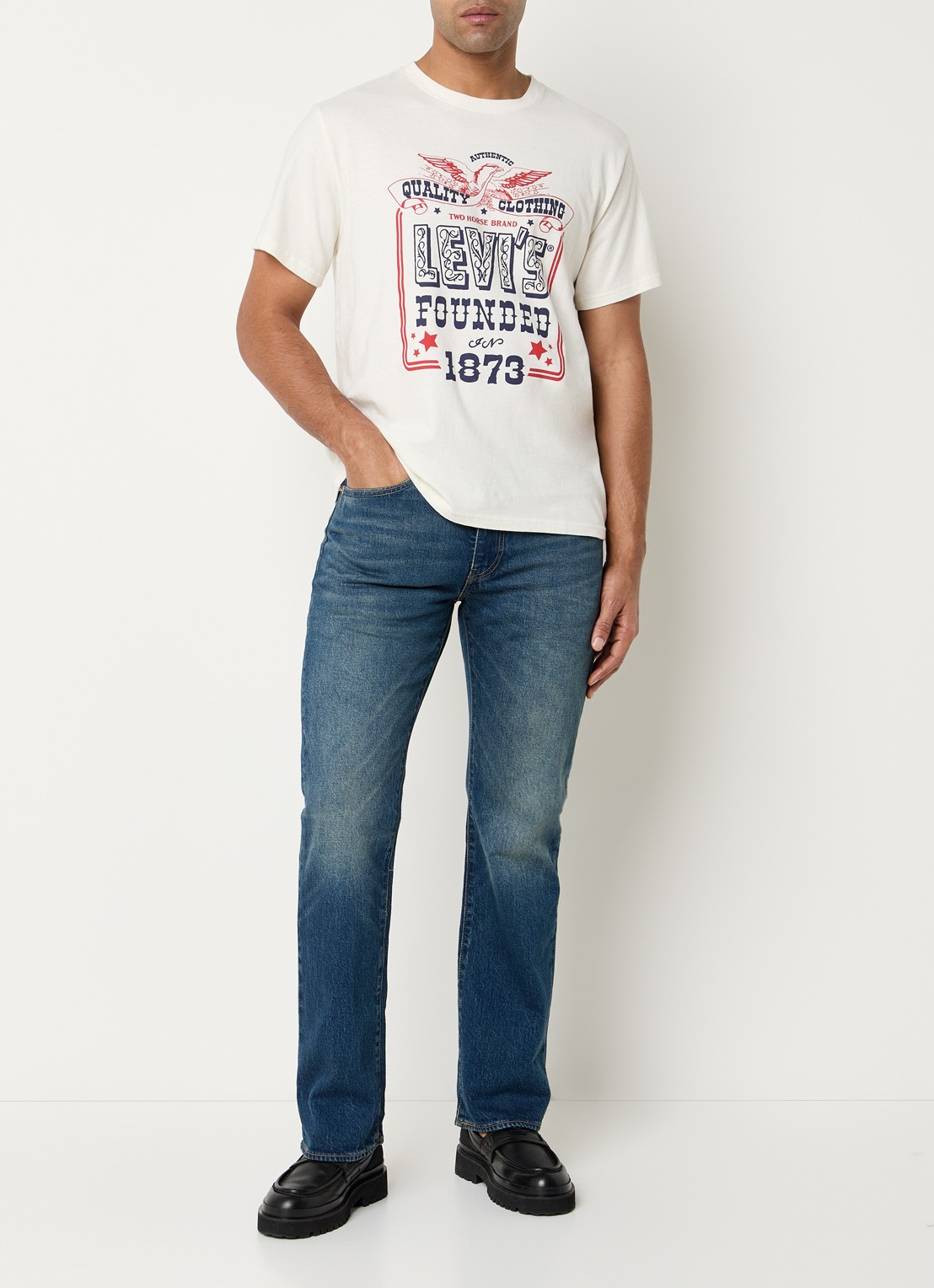 Levi's 527 slim fit jeans met donkere wassing - voorkant 3 indigo