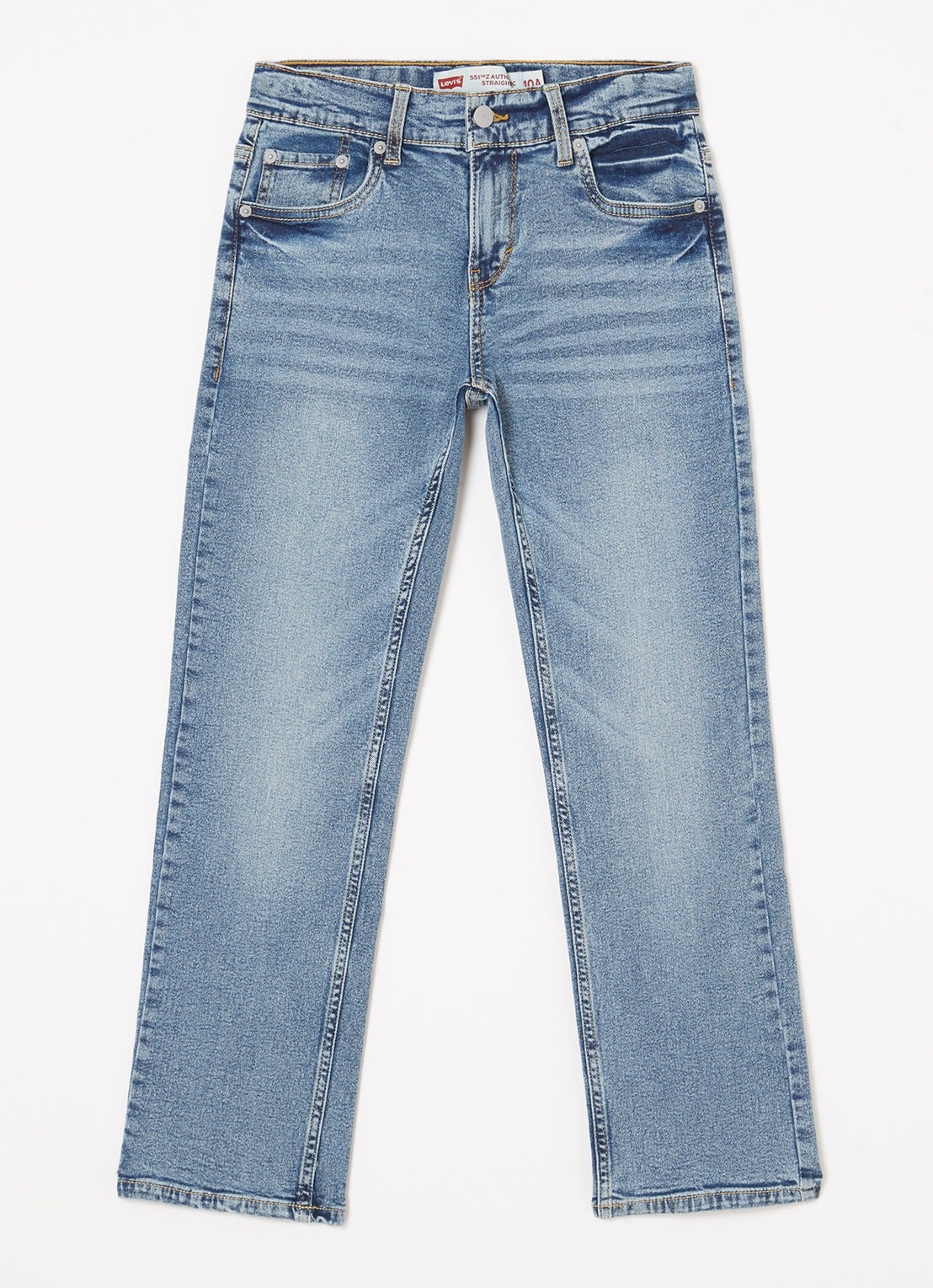 Levi's 551 straight fit jeans met medium wassing - voorkant indigo