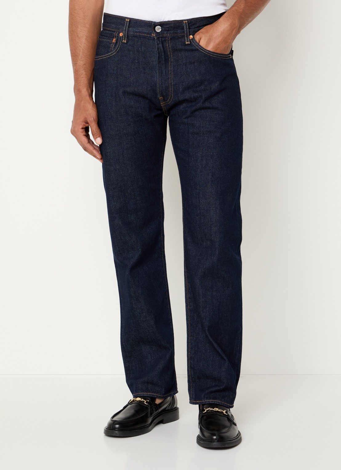 Levi's 555 straight leg jeans met donkere wassing - detail 2 indigo