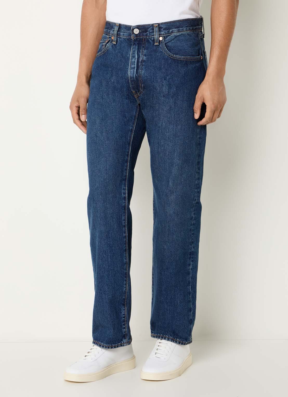 Levi's 555 straight leg jeans met donkere wassing - detail 4 indigo