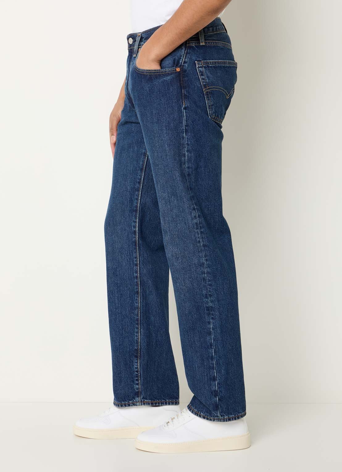 Levi's 555 straight leg jeans met donkere wassing - detail 5 indigo