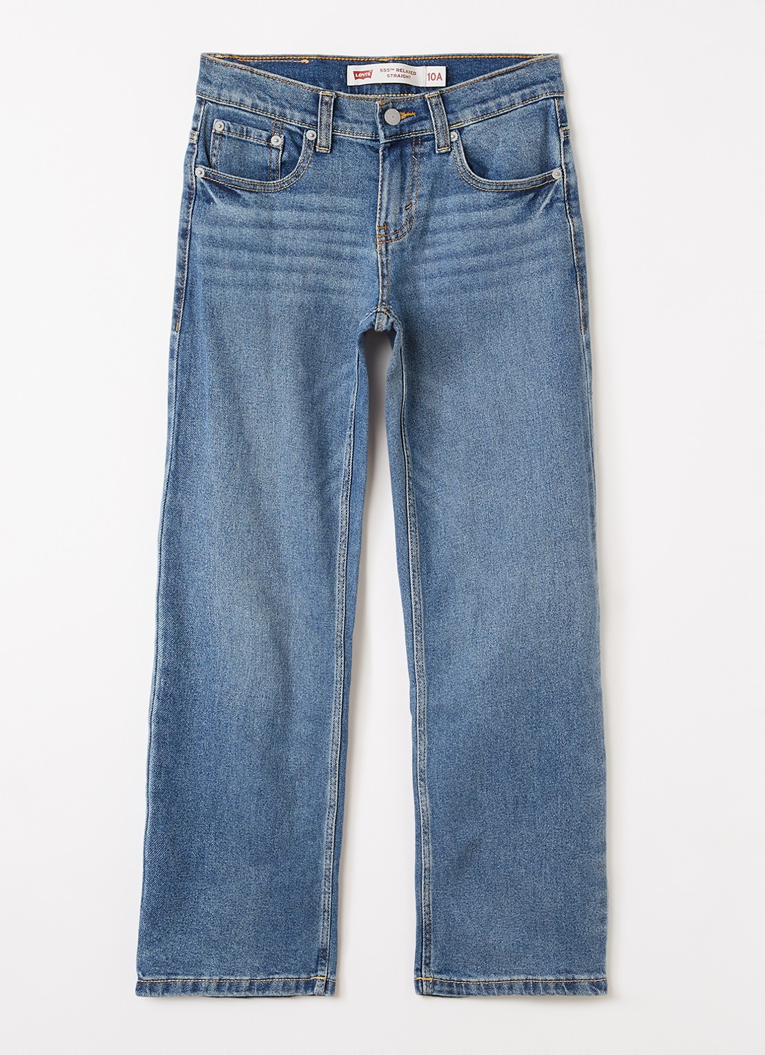 Levi's  555 straight leg relaxed jeans met medium wassing - voorkant 2 indigo
