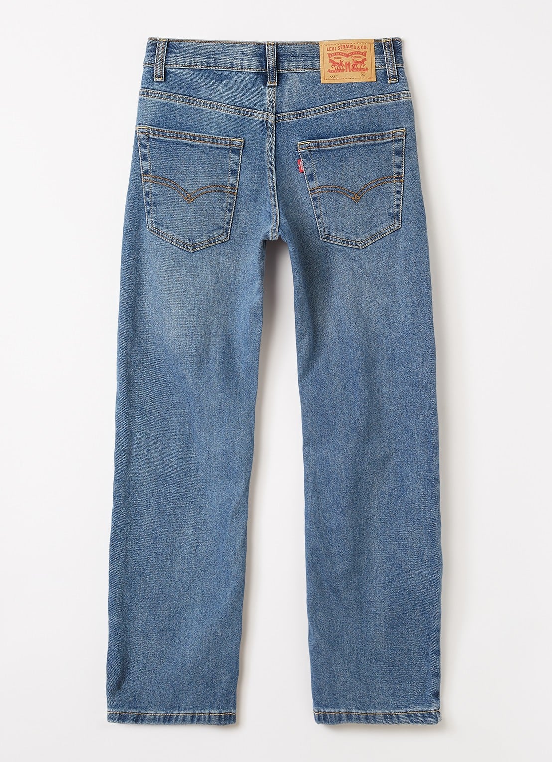 Levi's  555 straight leg relaxed jeans met medium wassing - voorkant 3 indigo