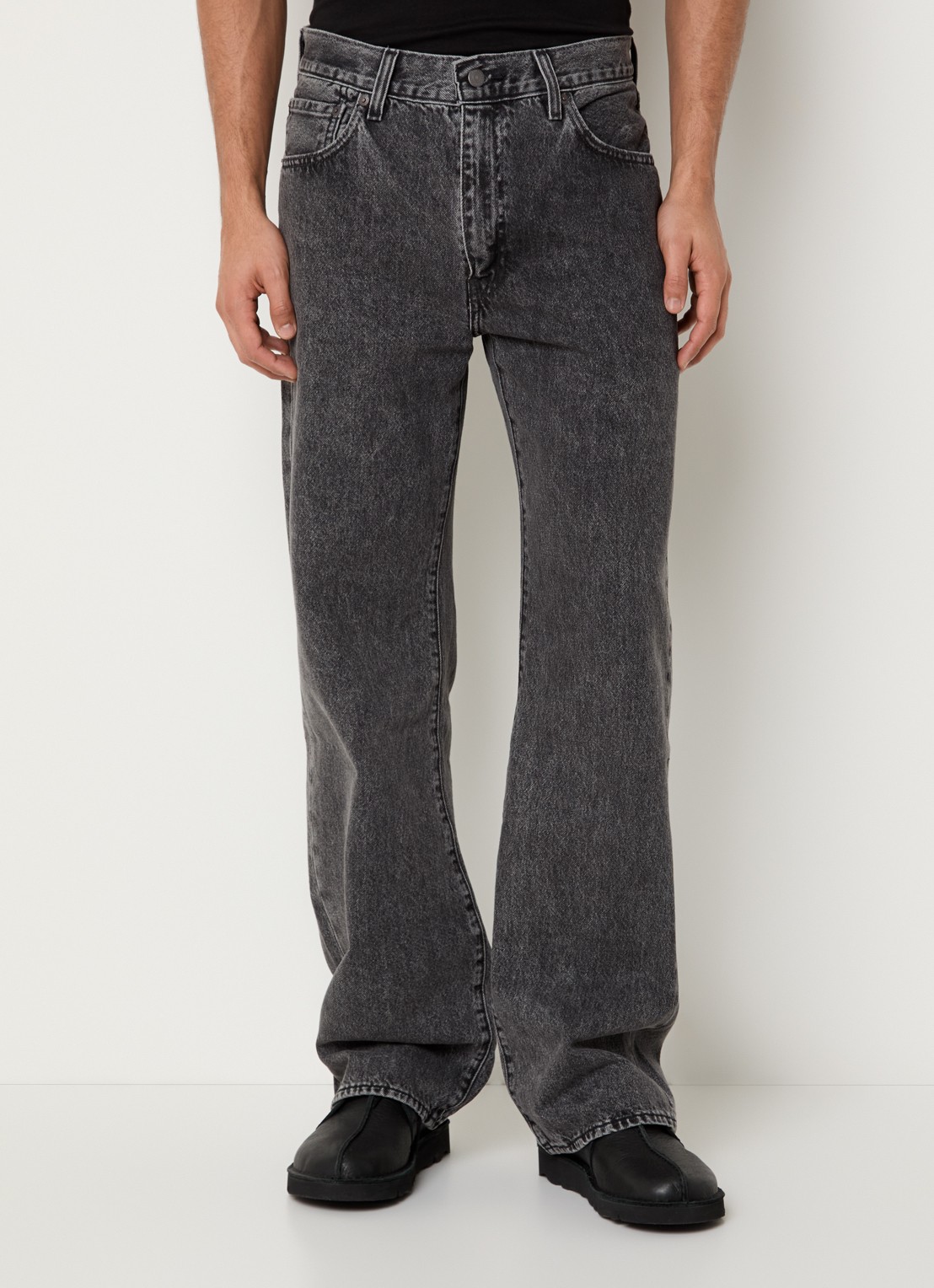 Levi's 567 loose fit jeans met gekleurde wassing - detail donkergrijs
