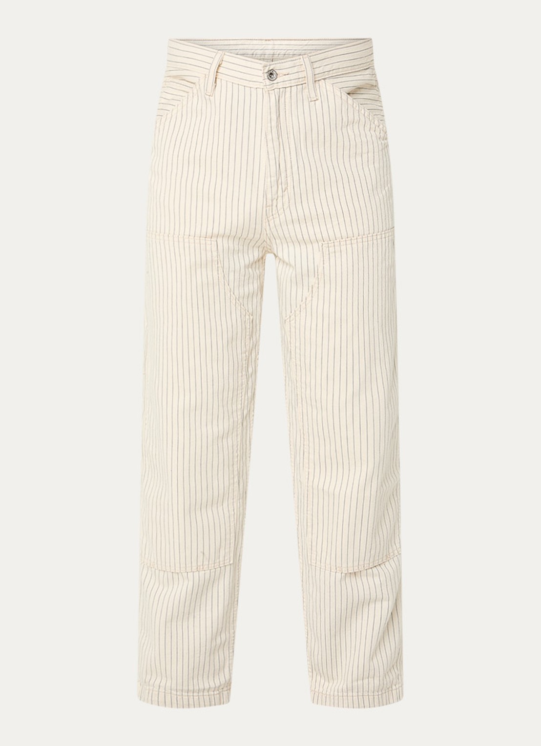 Levi's 568 Loose fit cargobroek van denim met gekleurde wassing en streepprint - voorkant gebroken wit