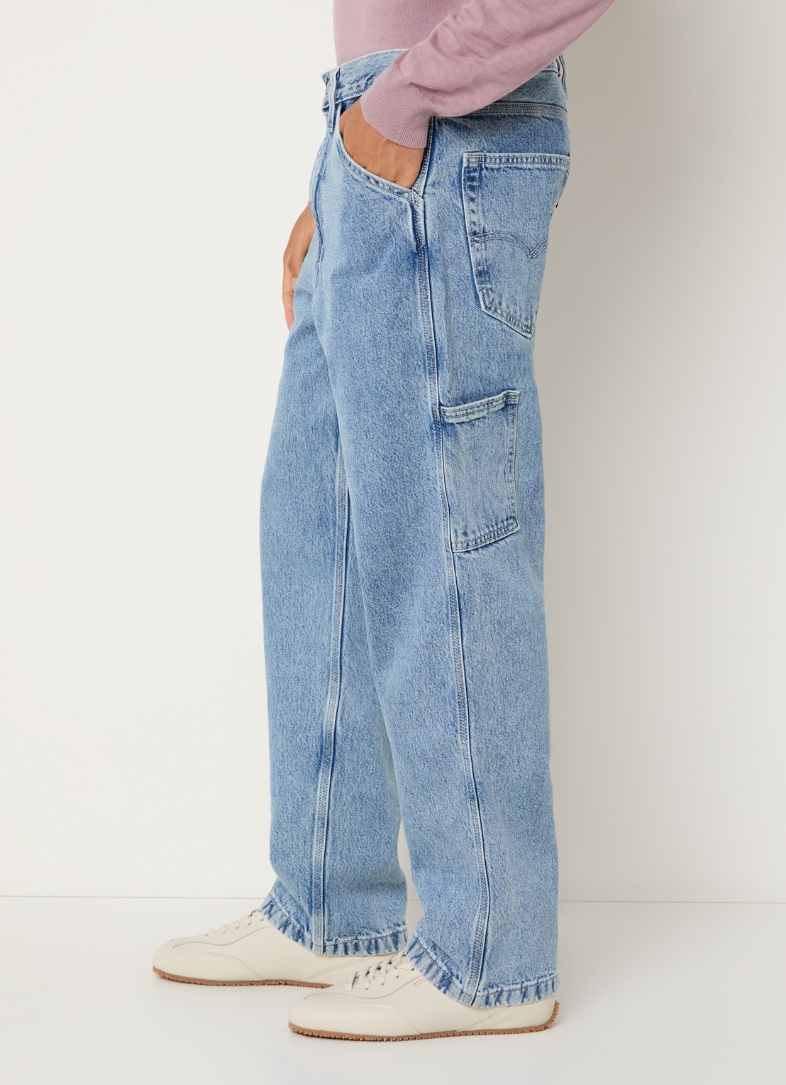 Levi's 568 Loose fit jeans met lichte wassing - detail 4 indigo