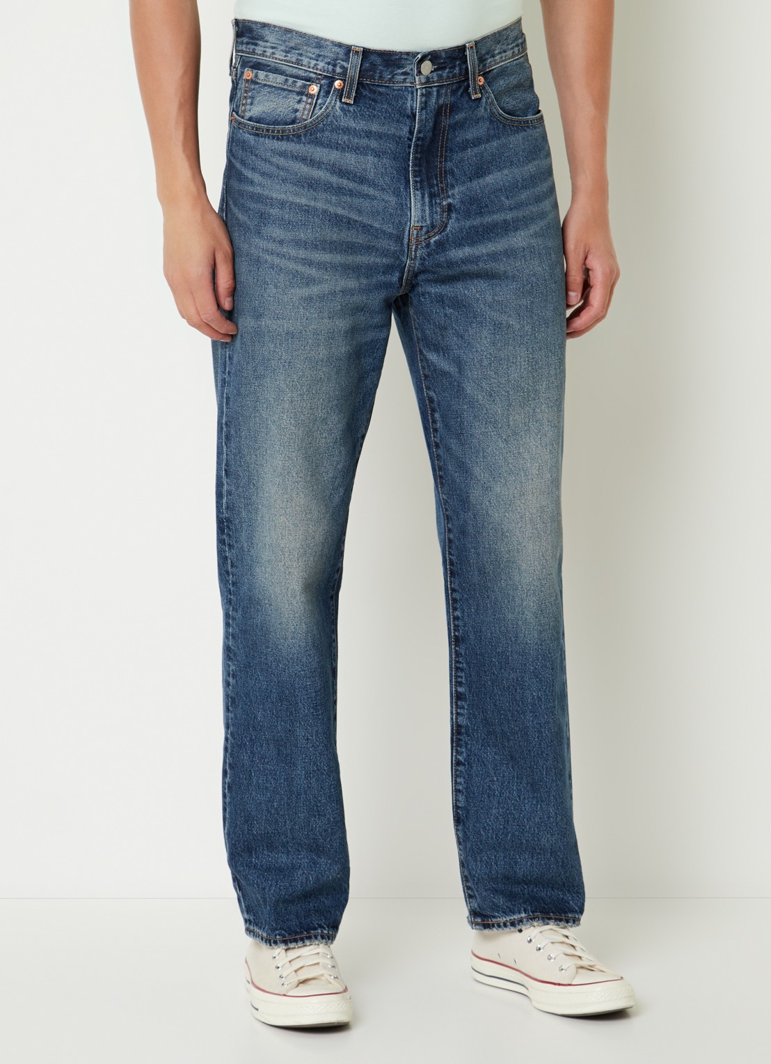 Levi's 568 loose fit jeans met medium wassing - detail 4 indigo