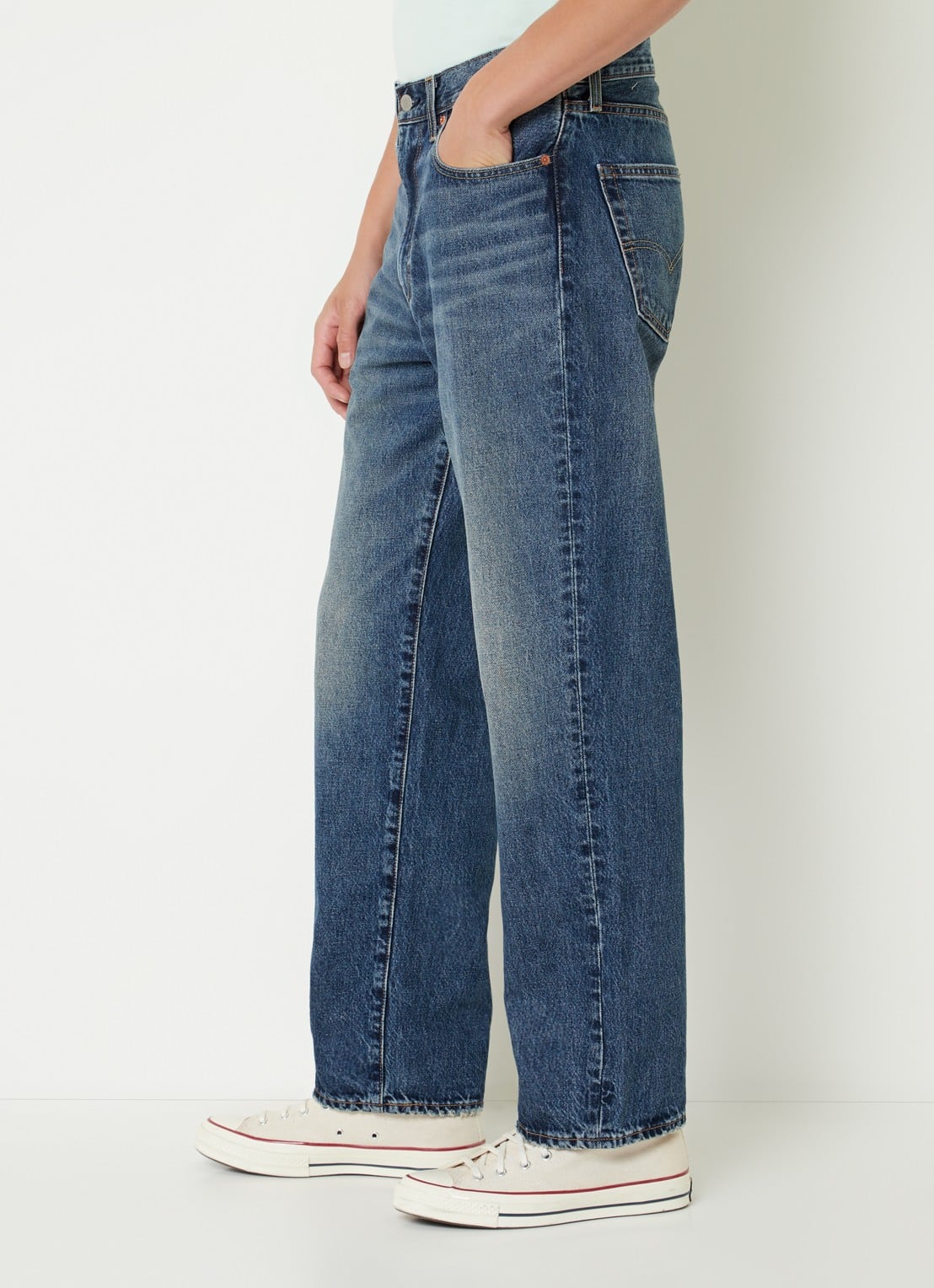 Levi's 568 loose fit jeans met medium wassing - detail 5 indigo