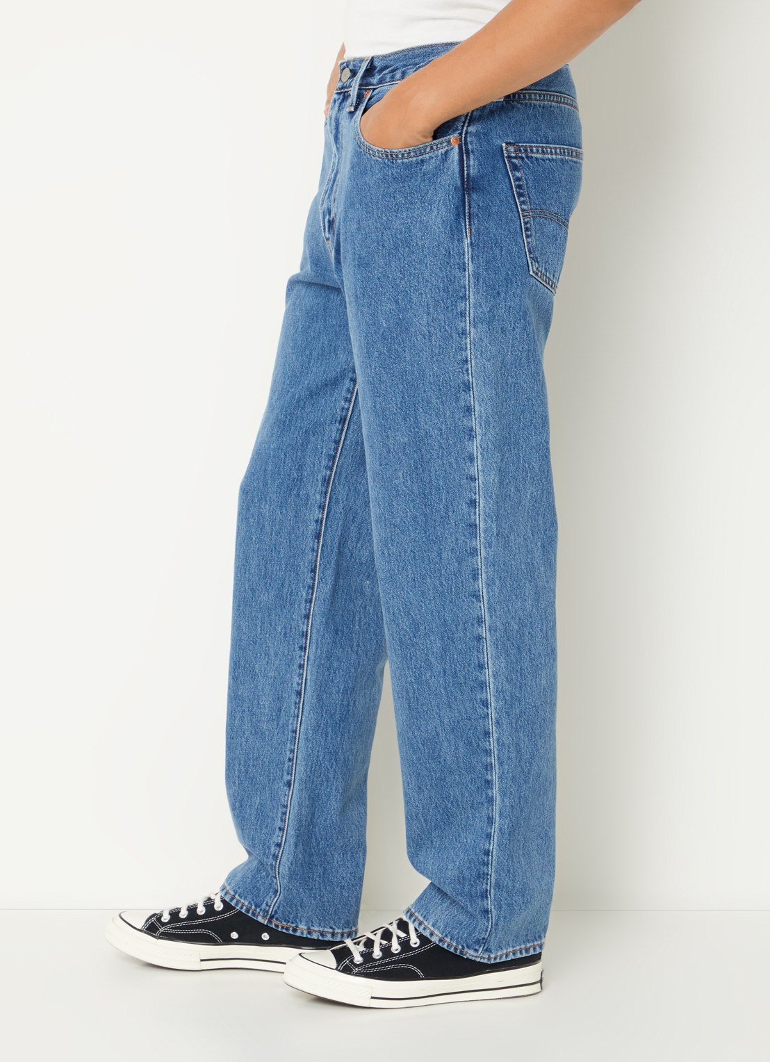 Levi's 568 stay loose fit jeans met medium wassing - detail 5 indigo