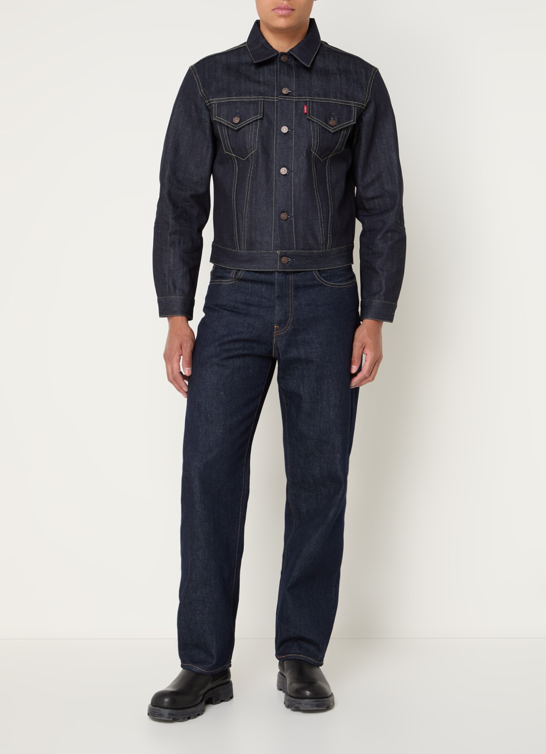 Levi's 568 straight leg jeans met donkere wassing - voorkant 3 indigo