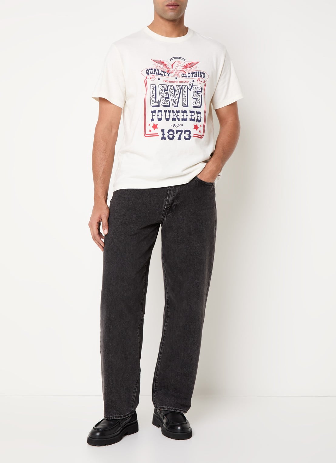Levi's 578 straight fit jeans met gekleurde wassing  - voorkant 5 zwart