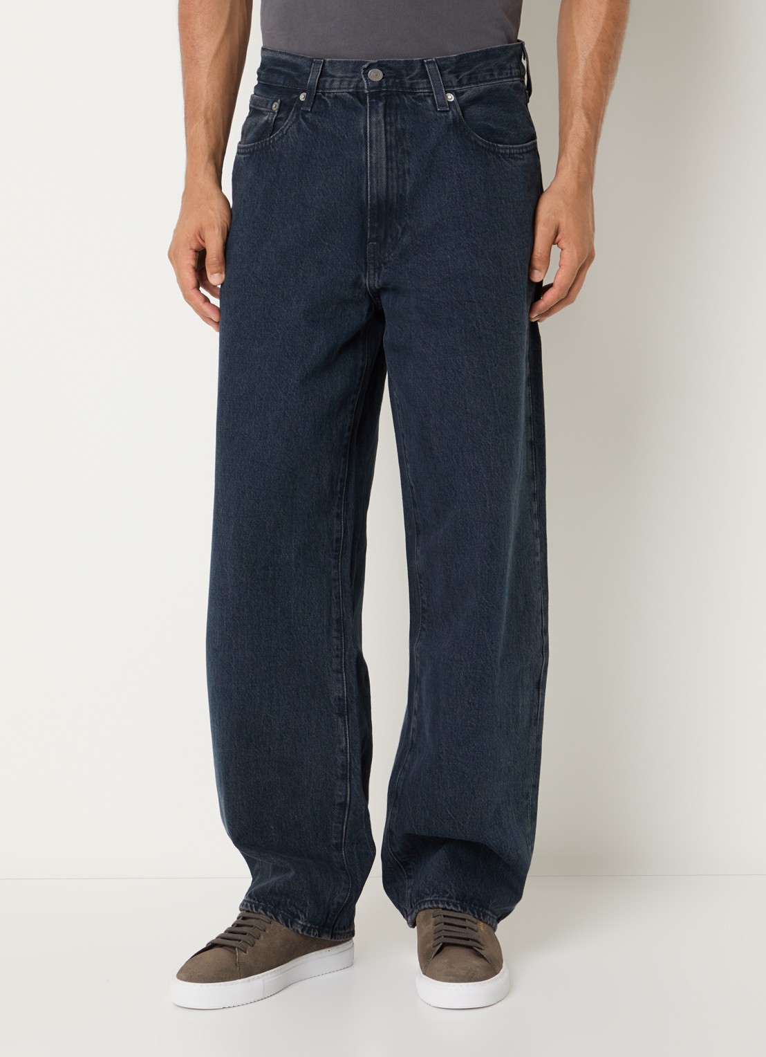 Levi's 578 straight leg jeans met donkere wassing - detail indigo