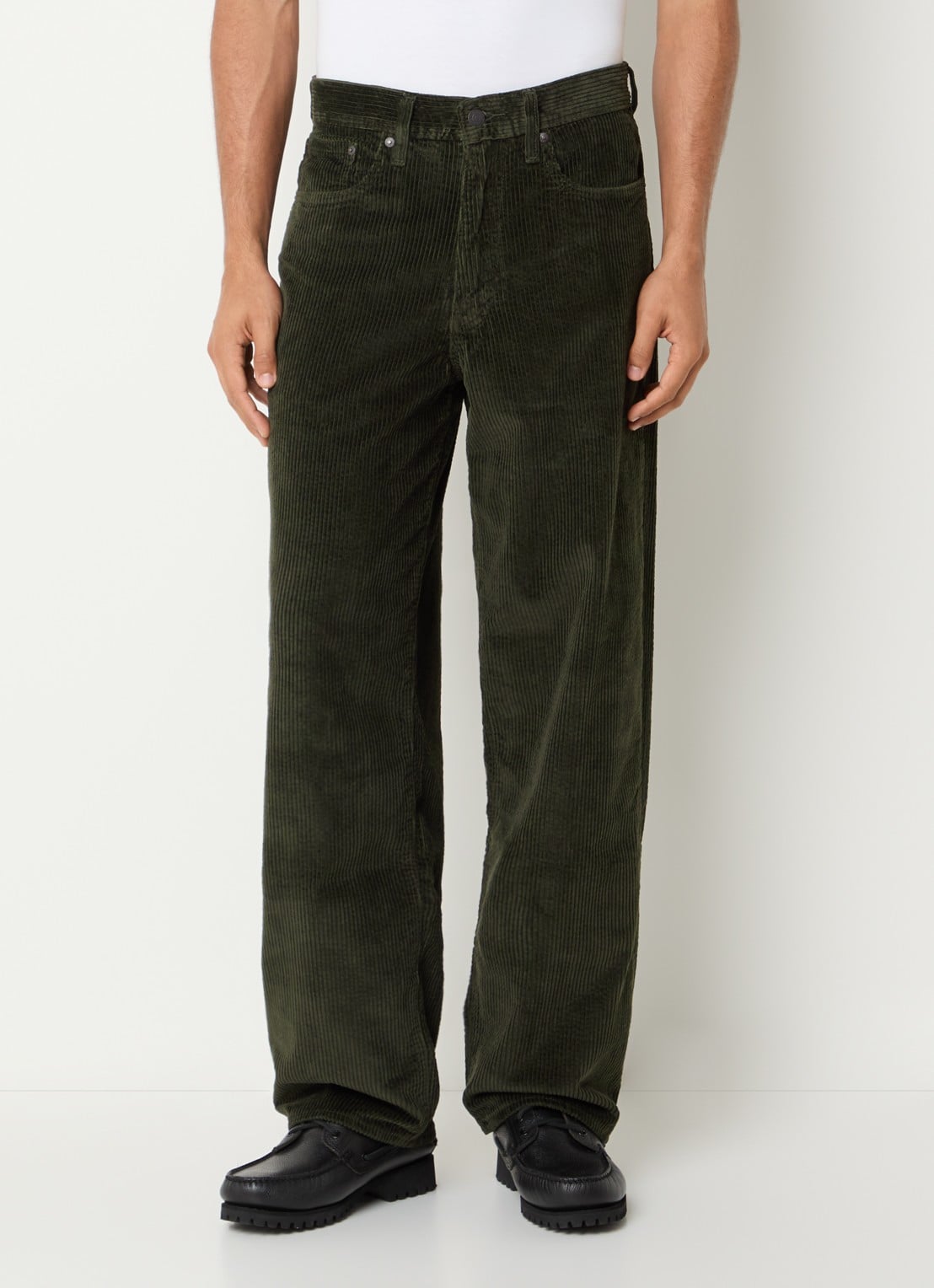 Levi's 578 wide fit jeans met gekleurde wassing en ribstructuur - detail 2 bronsgroen