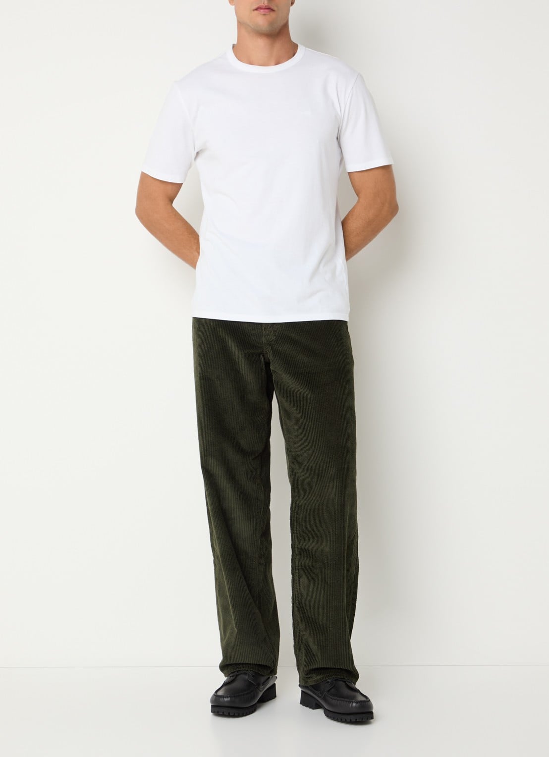 Levi's 578 wide fit jeans met gekleurde wassing en ribstructuur - voorkant 5 bronsgroen