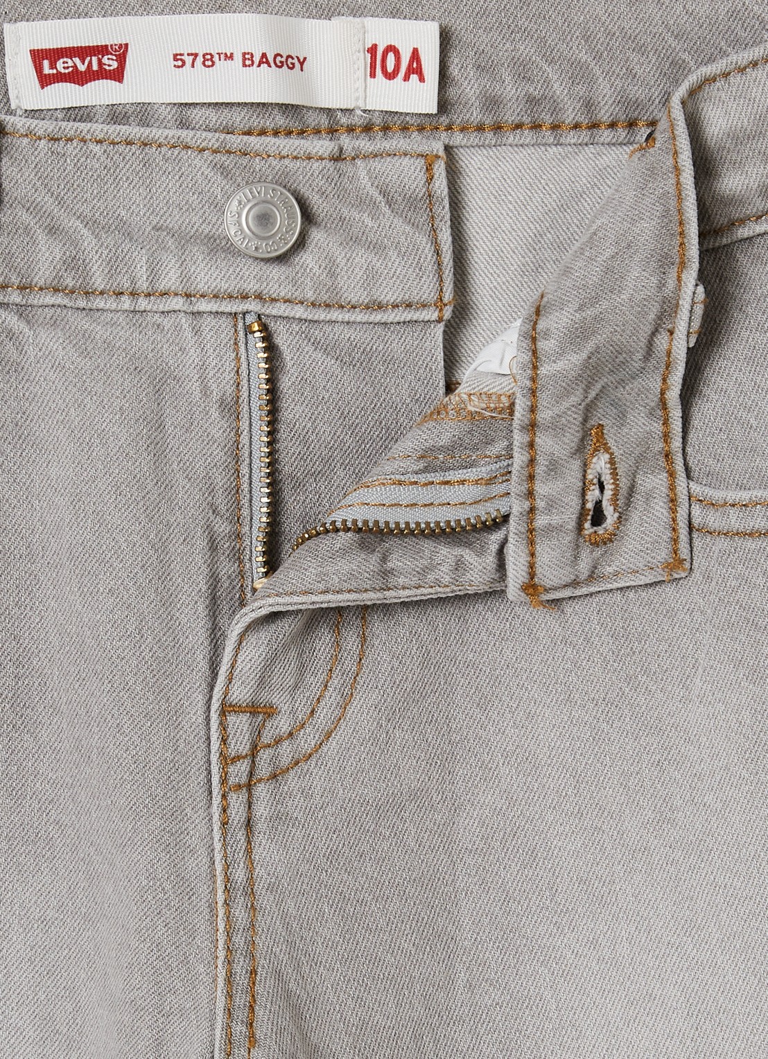 Levi's 578 wide leg jeans met gekleurde wassing - detail lichtgrijs