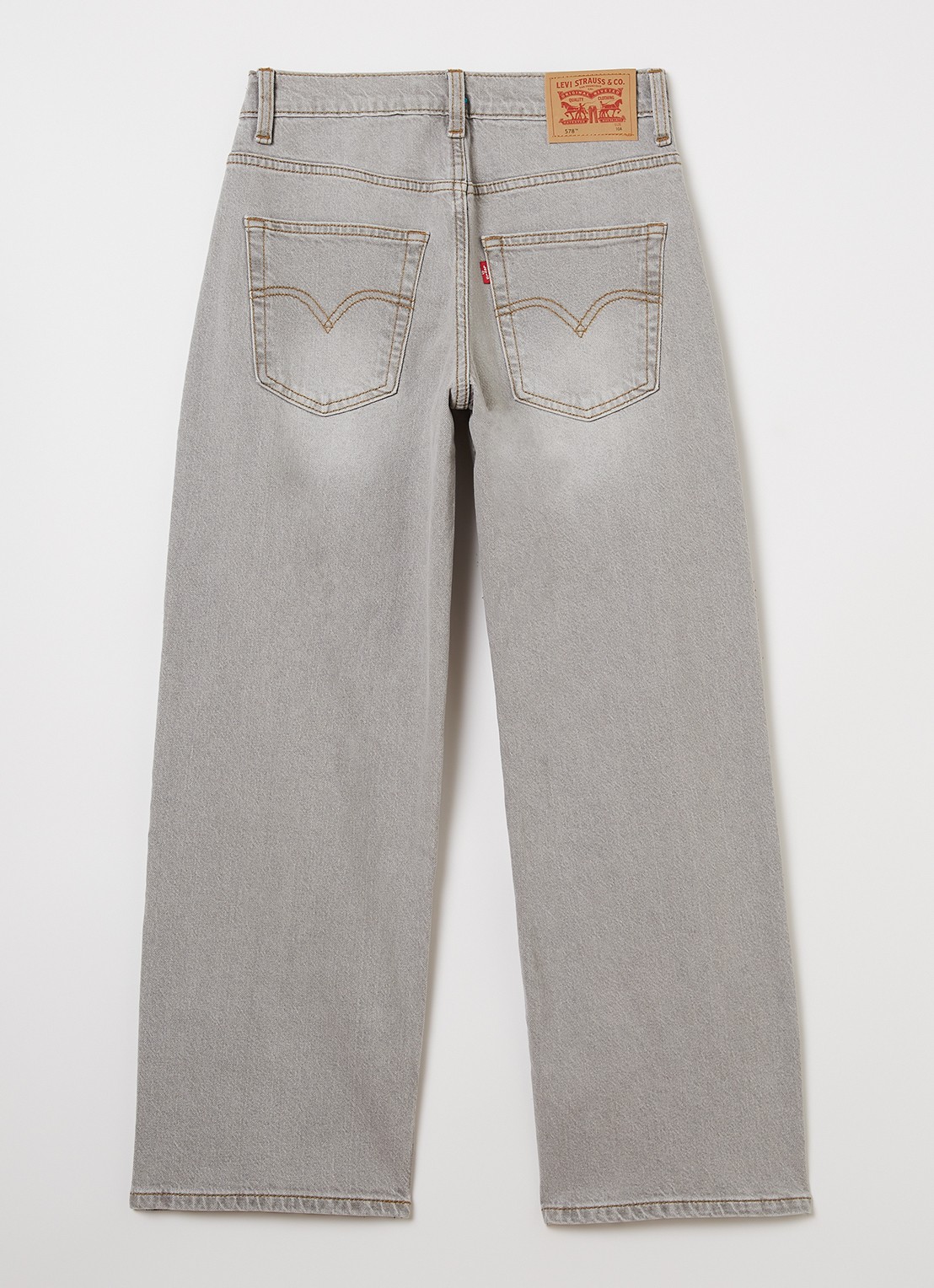 Levi's 578 wide leg jeans met gekleurde wassing - voorkant 3 lichtgrijs