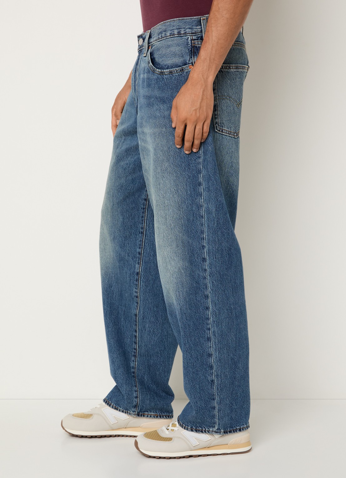 Levi's 578 Wide leg jeans met medium wassing - detail 2 indigo