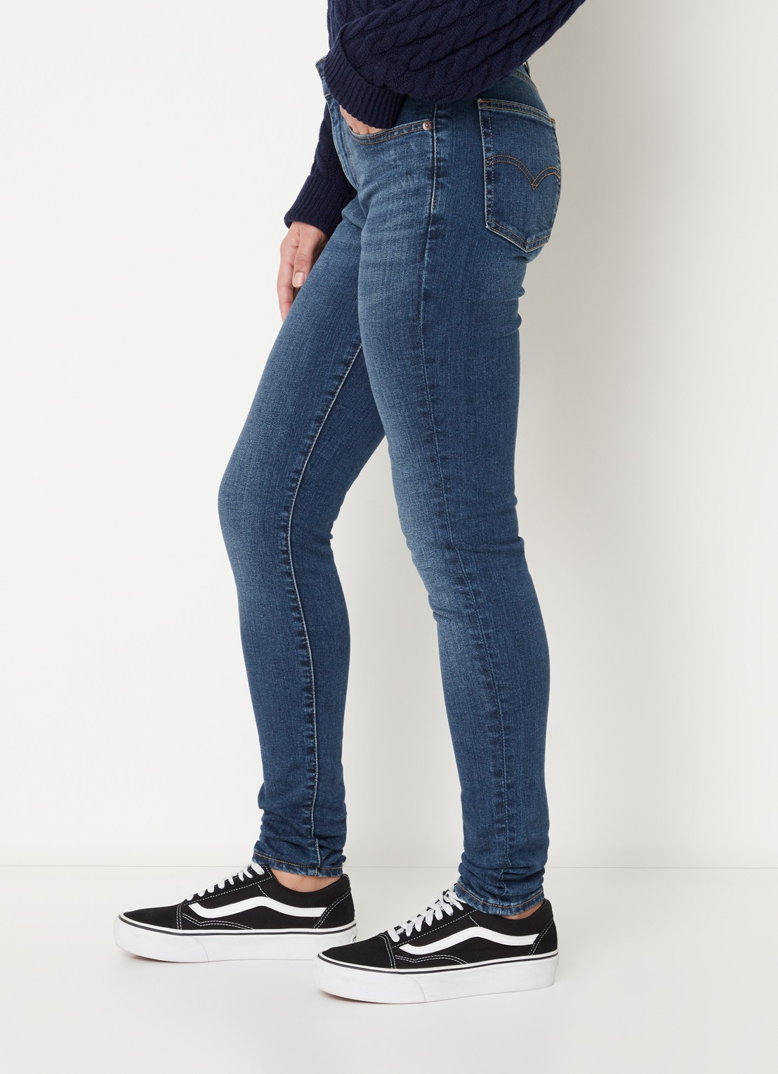 Levi's 721 High waist skinny jeans met donkere wassing - detail 5 indigo