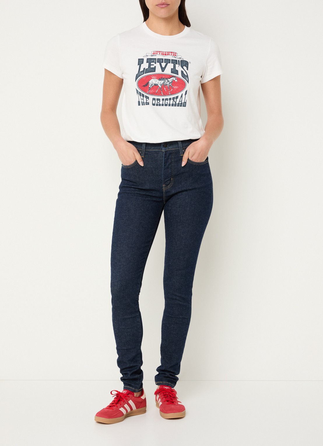 Levi's 721 high waist skinny jeans met donkere wassing - voorkant 2 indigo
