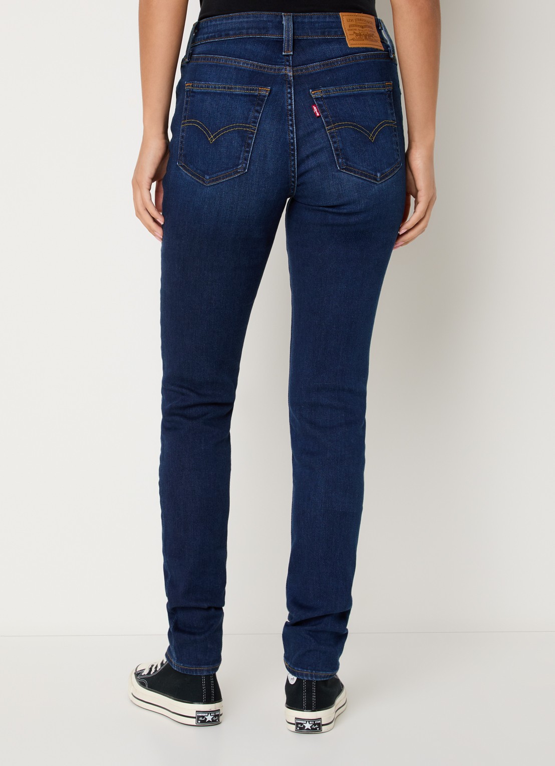 Levi's 721 High waist skinny jeans met donkere wassing - achterkant indigo