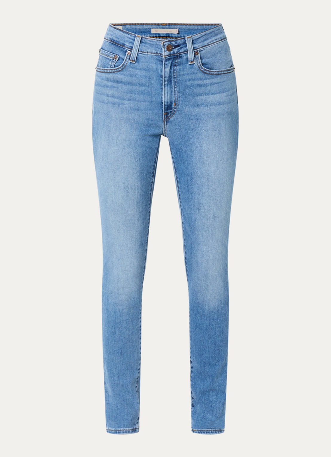 Levi's 721 high waist skinny jeans met lichte wassing - voorkant 2 indigo