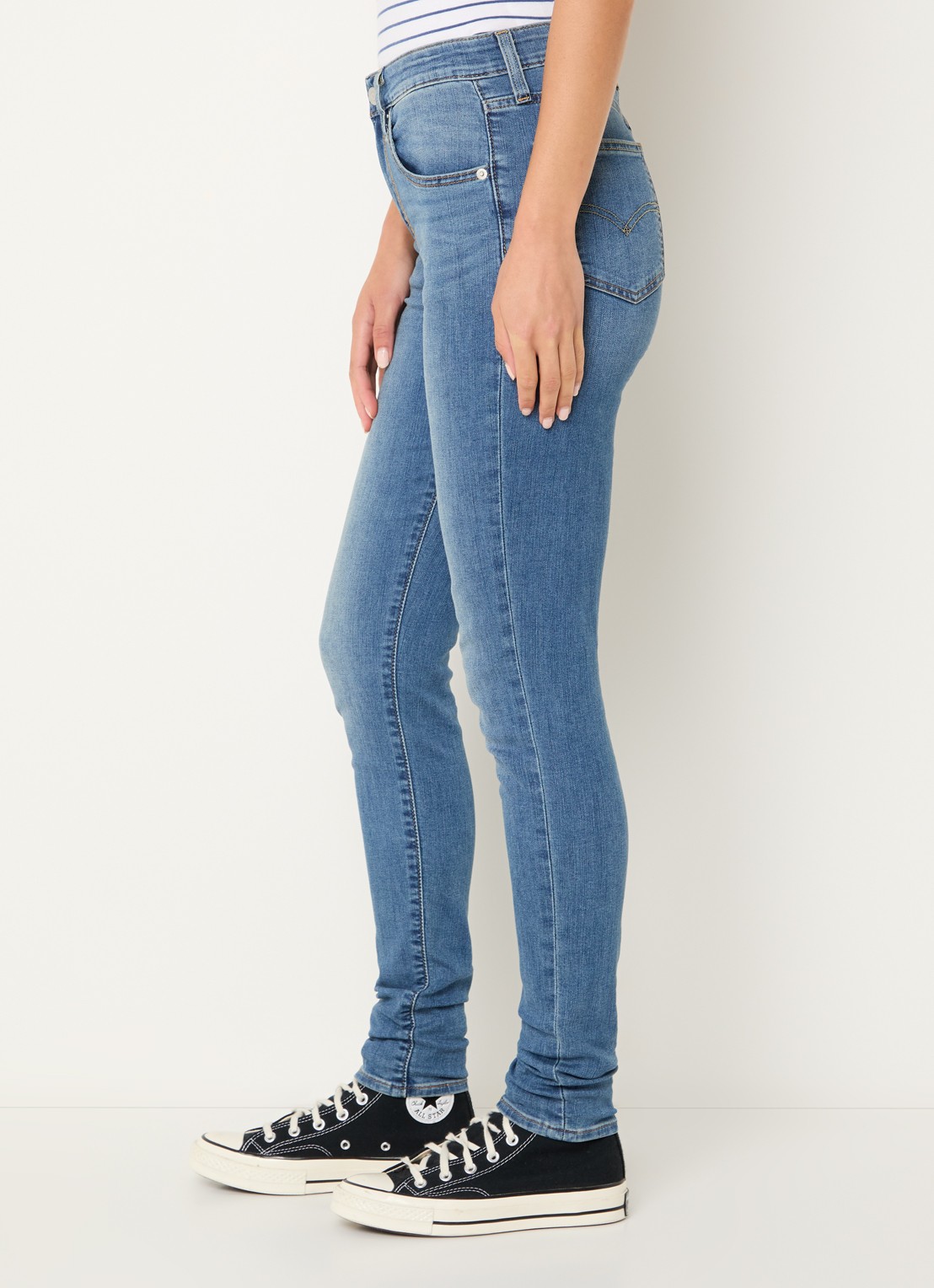 Levi's 721 high waist skinny jeans met medium wassing - detail 5 indigo